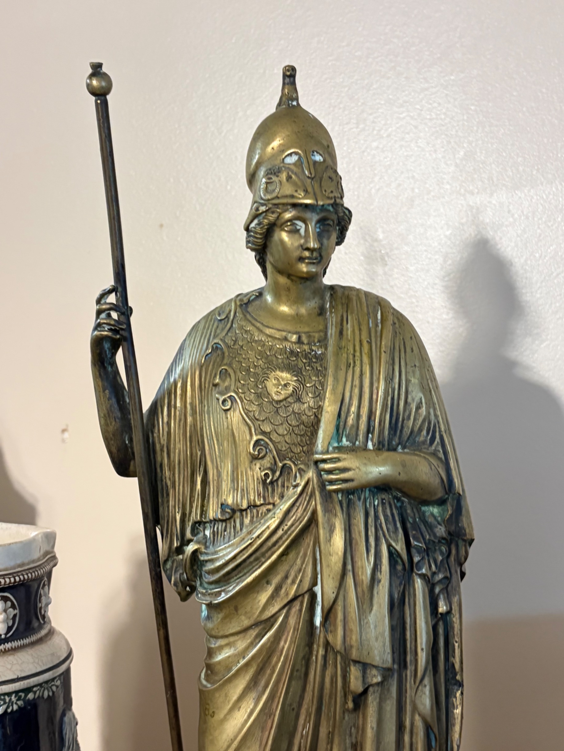 Classical Revival Bronze Figure of Athena thumbnail 2
