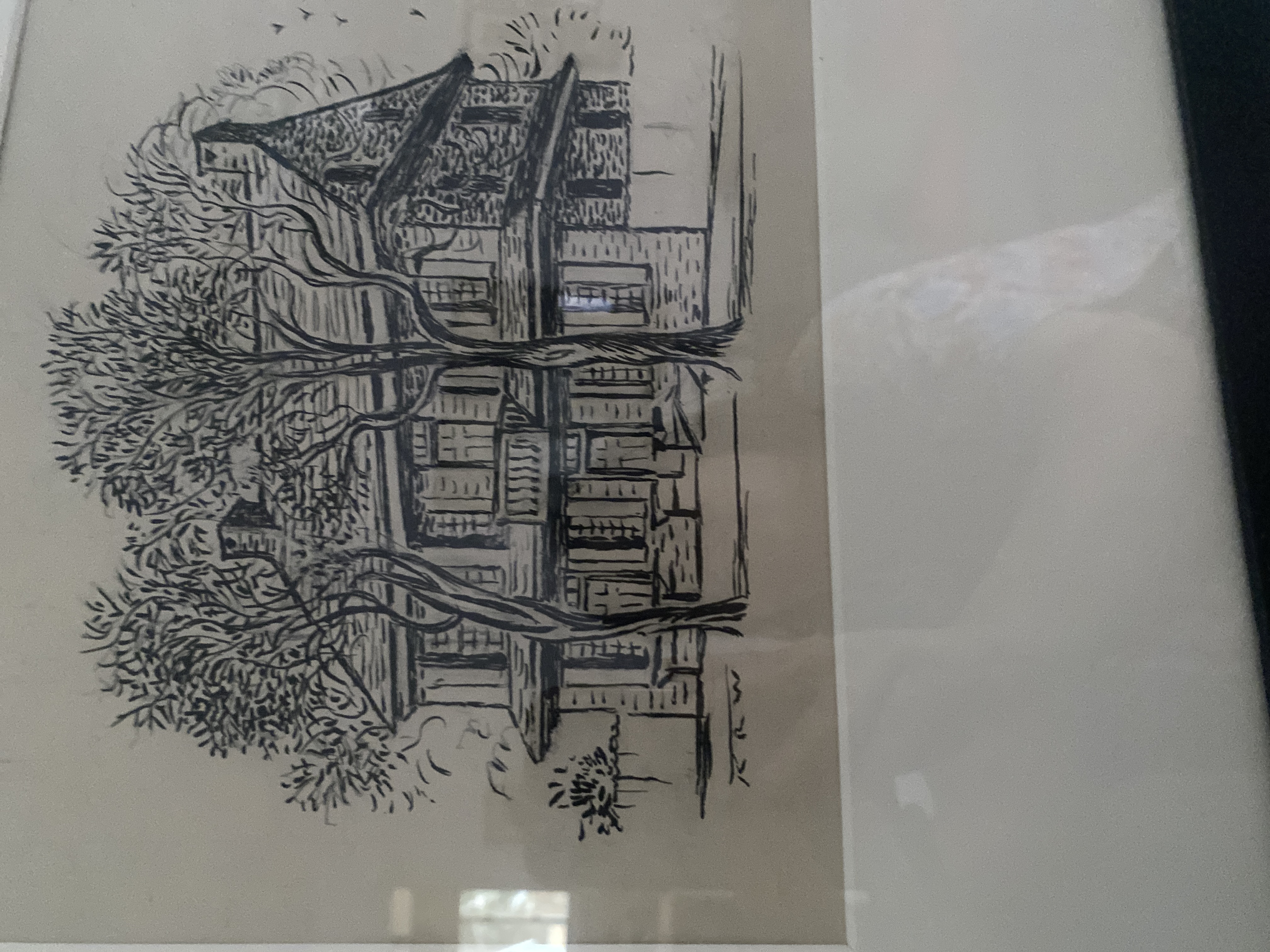 Pen and Ink Drawing of a House