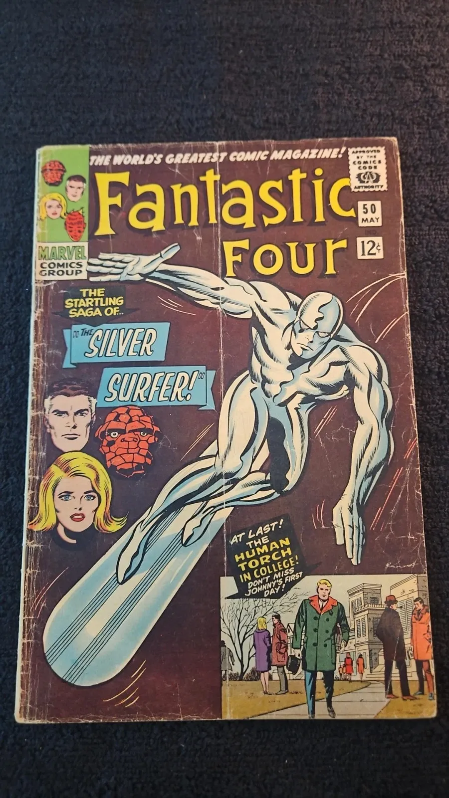 Silver Age Marvel Comic Book – Fantastic Four #50 (First Solo Silver Surfer Cover)