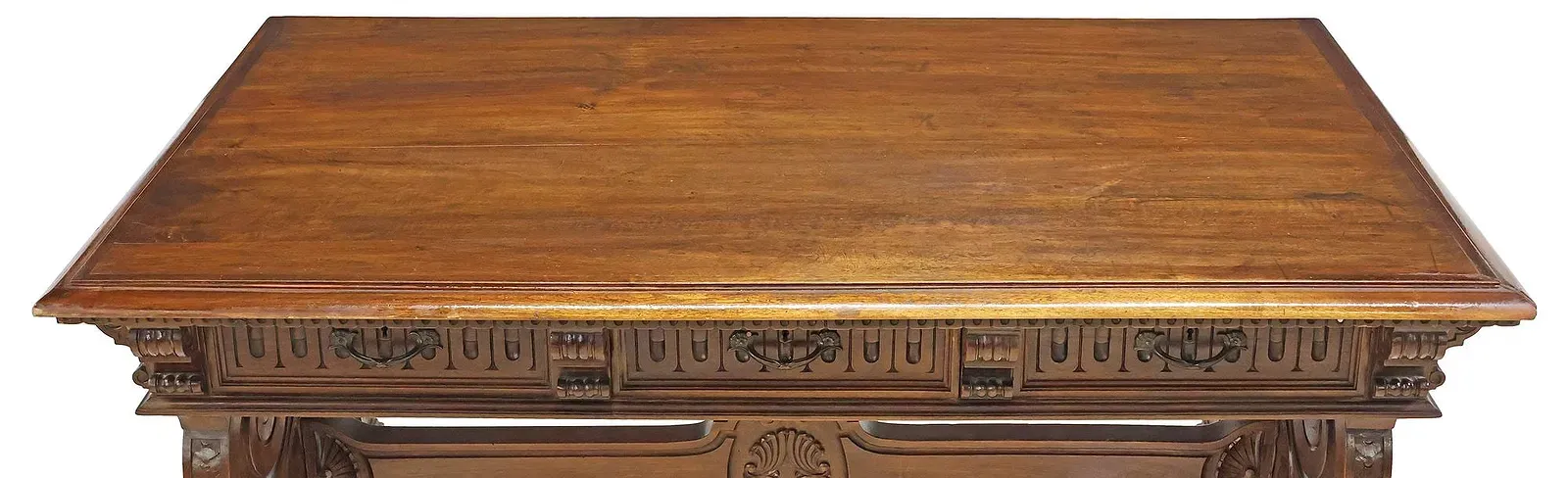 Renaissance Revival Oak Library Table thumbnail 3