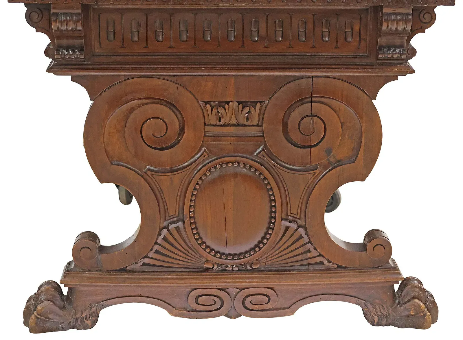 Renaissance Revival Oak Library Table thumbnail 5