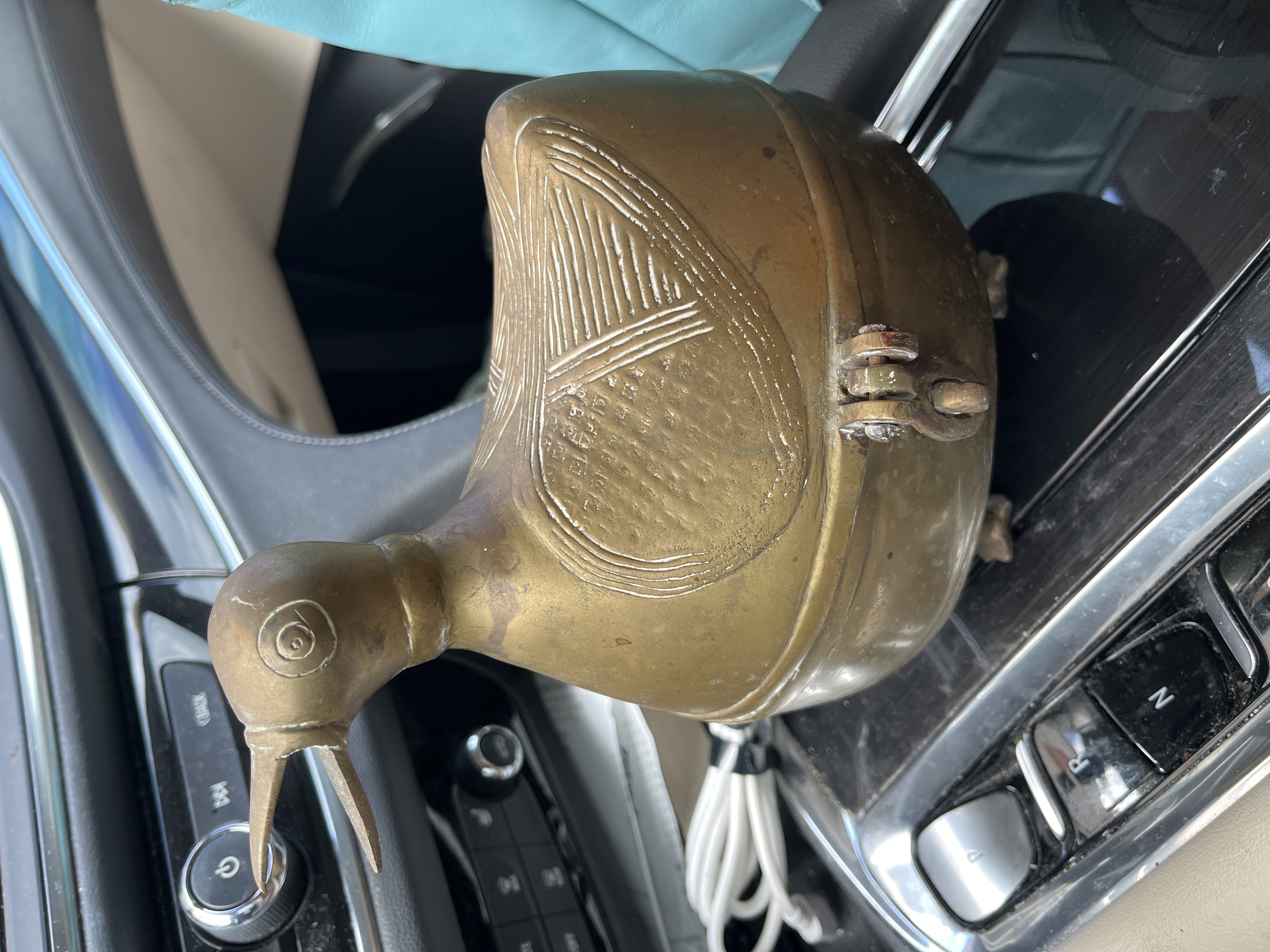 Antique Brass Figural Duck Betel Nut Box