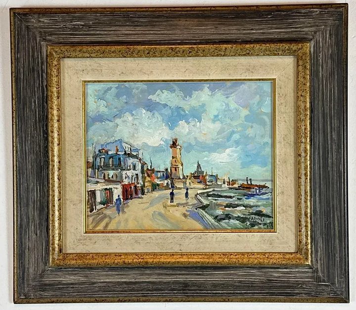 Impressionist Style Coastal Landscape Painting by Carlo Farioli
