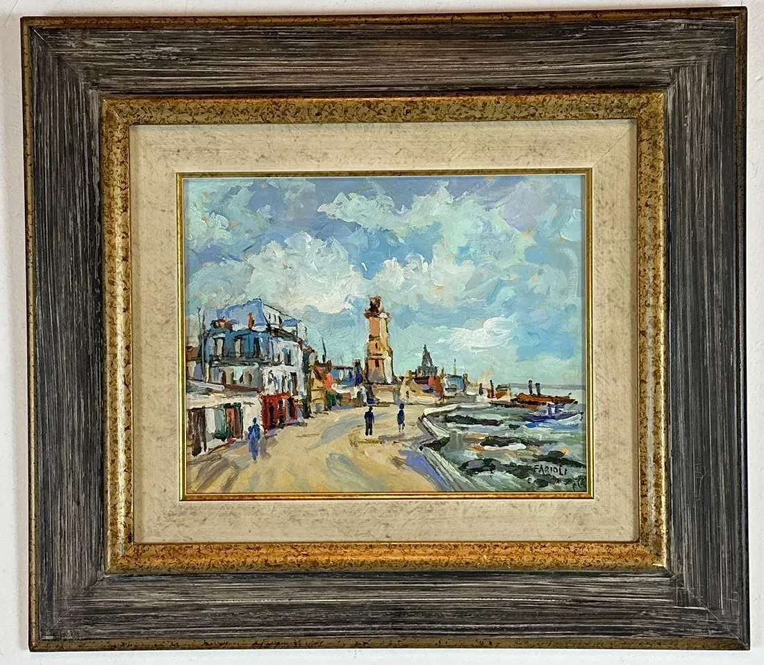 Impressionist Style Coastal Landscape Painting by Carlo Farioli