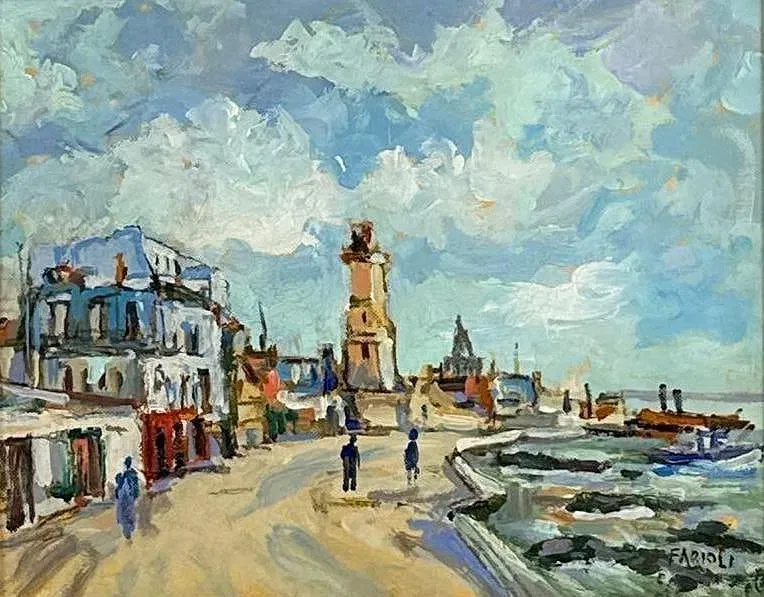 Impressionist Style Coastal Landscape Painting by Carlo Farioli thumbnail 2