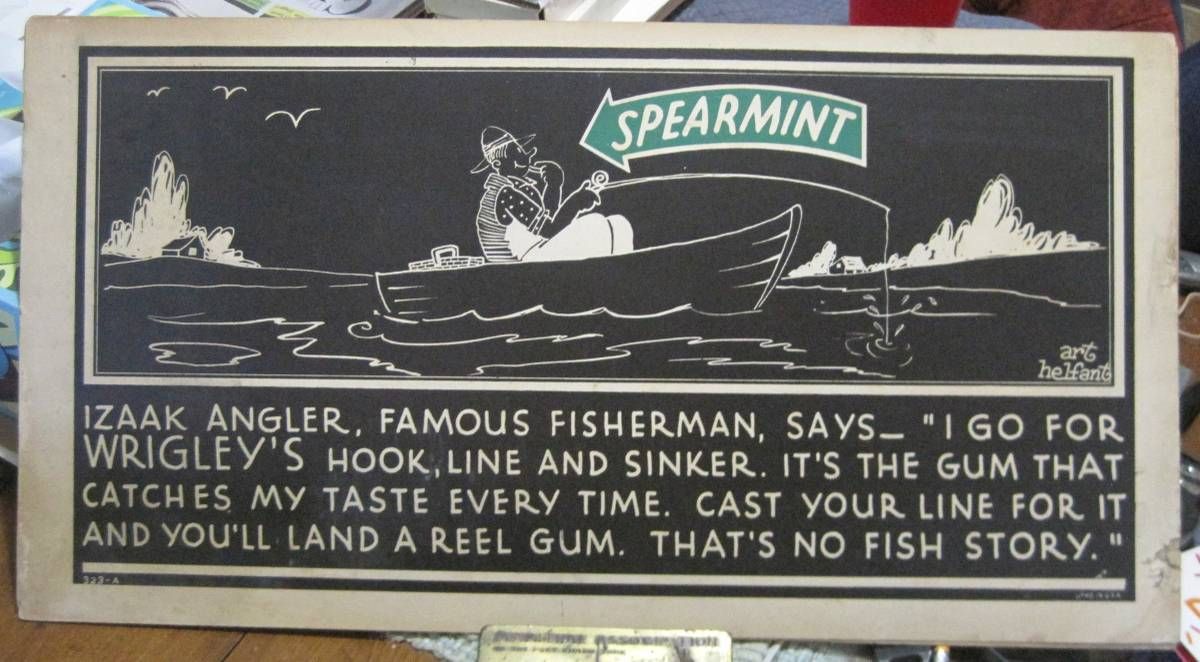 American Art Deco Advertising Card Set — Wrigley’s Spearmint by Art Helfant (lithographed cardboard) thumbnail 2