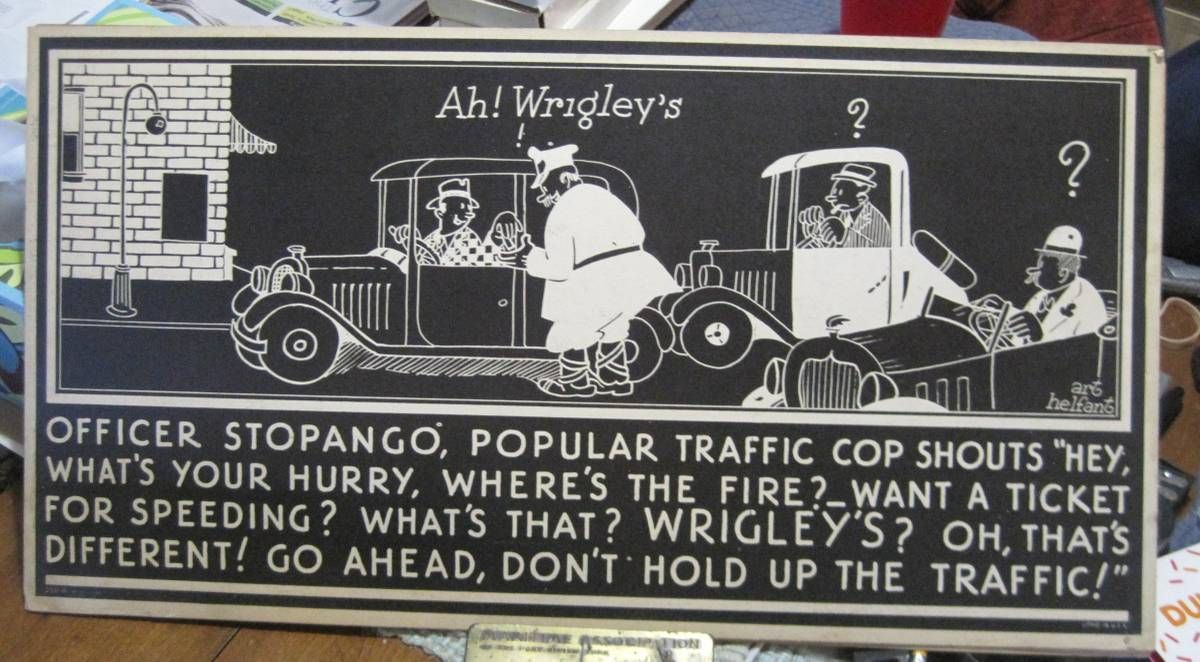 American Art Deco Advertising Card Set — Wrigley’s Spearmint by Art Helfant (lithographed cardboard) thumbnail 3