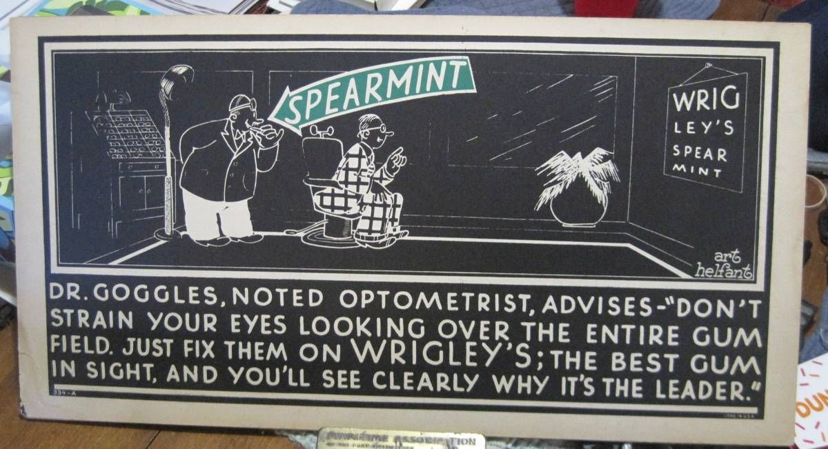 American Art Deco Advertising Card Set — Wrigley’s Spearmint by Art Helfant (lithographed cardboard) thumbnail 6