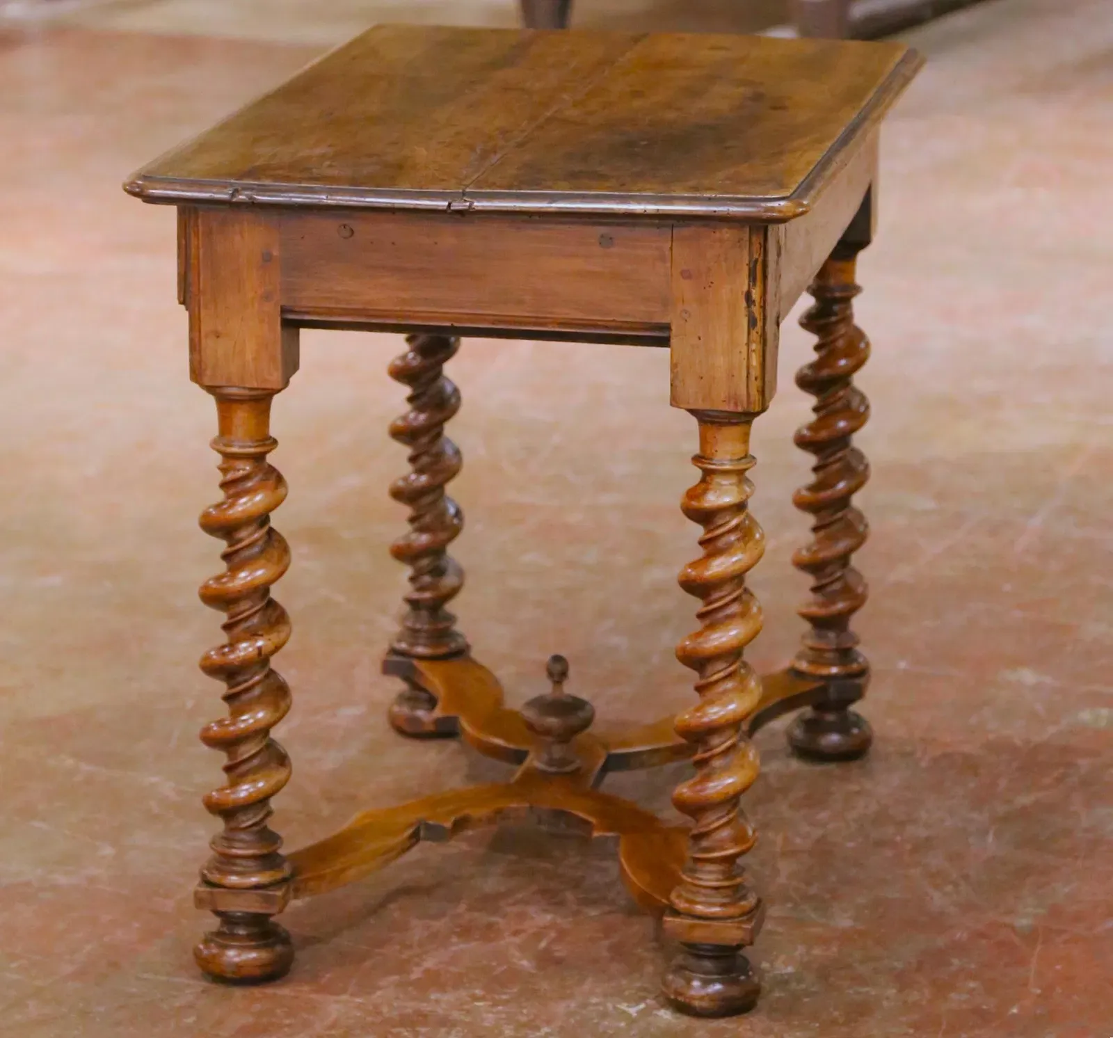 English Oak Spiral-Turned Side Table thumbnail 3