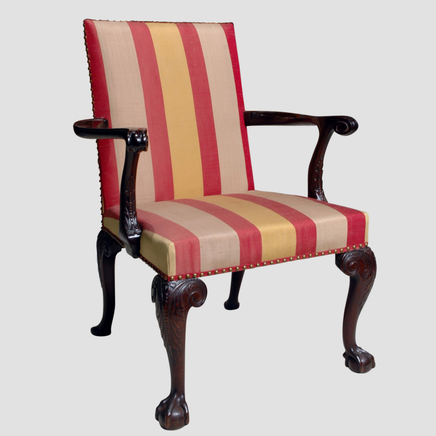 George III Mahogany Open Armchair thumbnail 2
