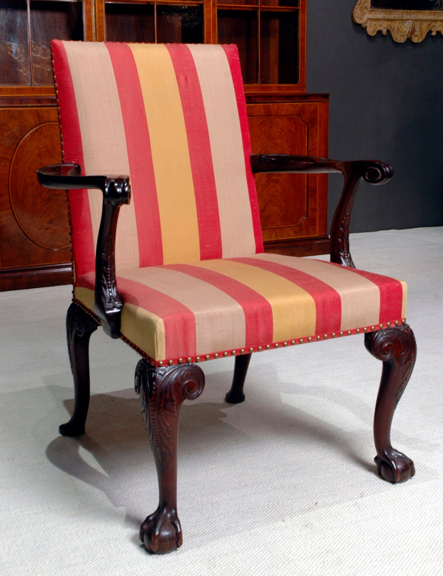 George III Mahogany Open Armchair thumbnail 3