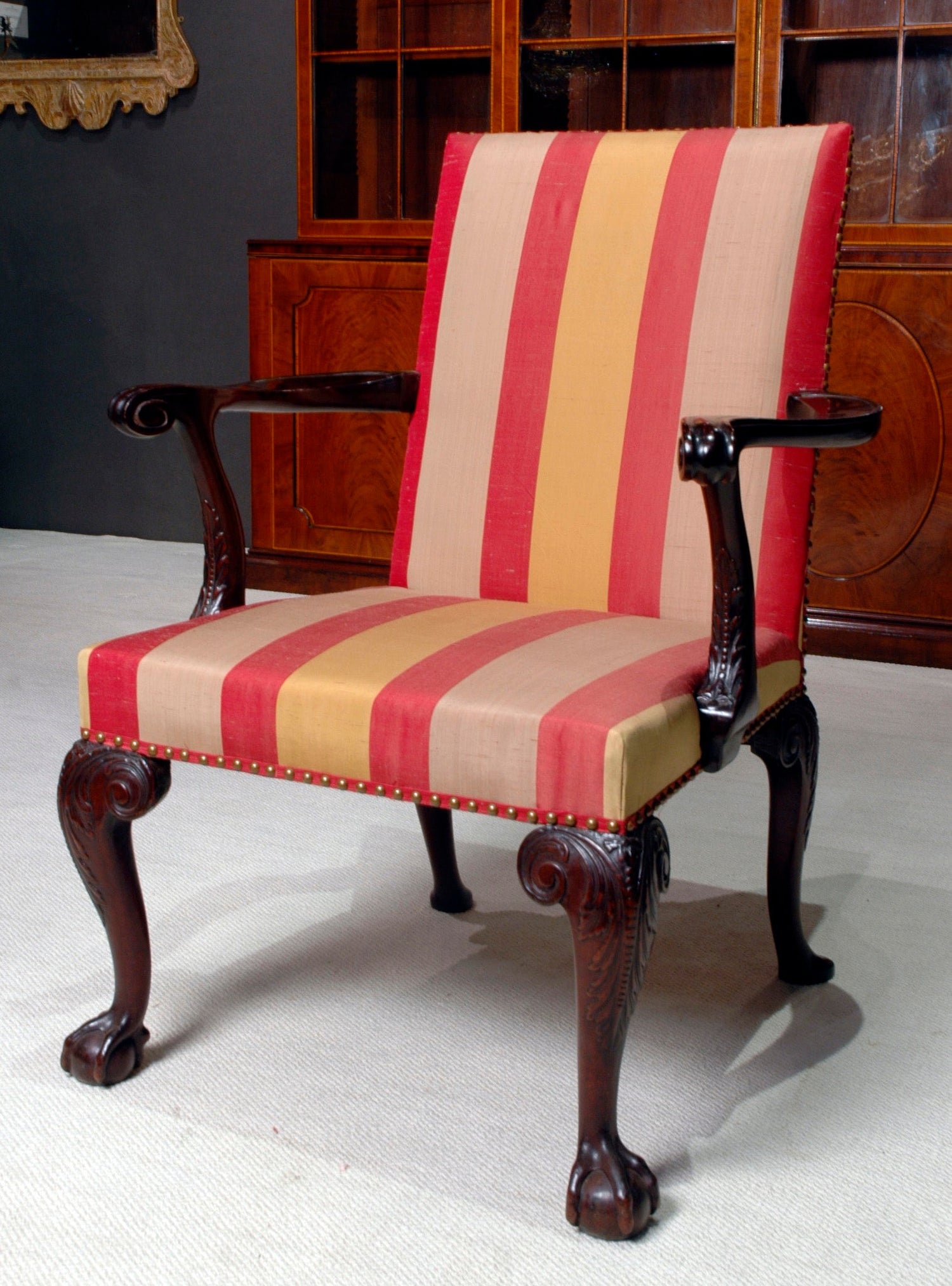 George III Mahogany Open Armchair thumbnail 4