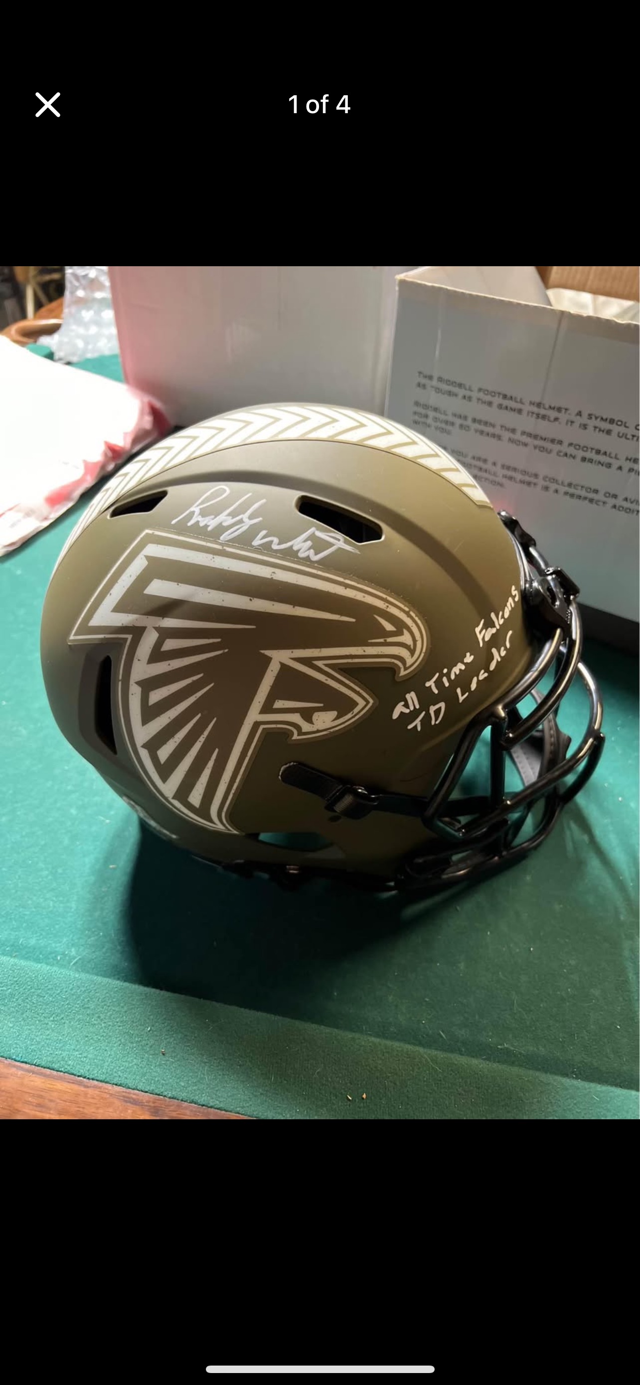 Atlanta Falcons Autographed Specialty Mini Football Helmet (Roddy White Signature)
