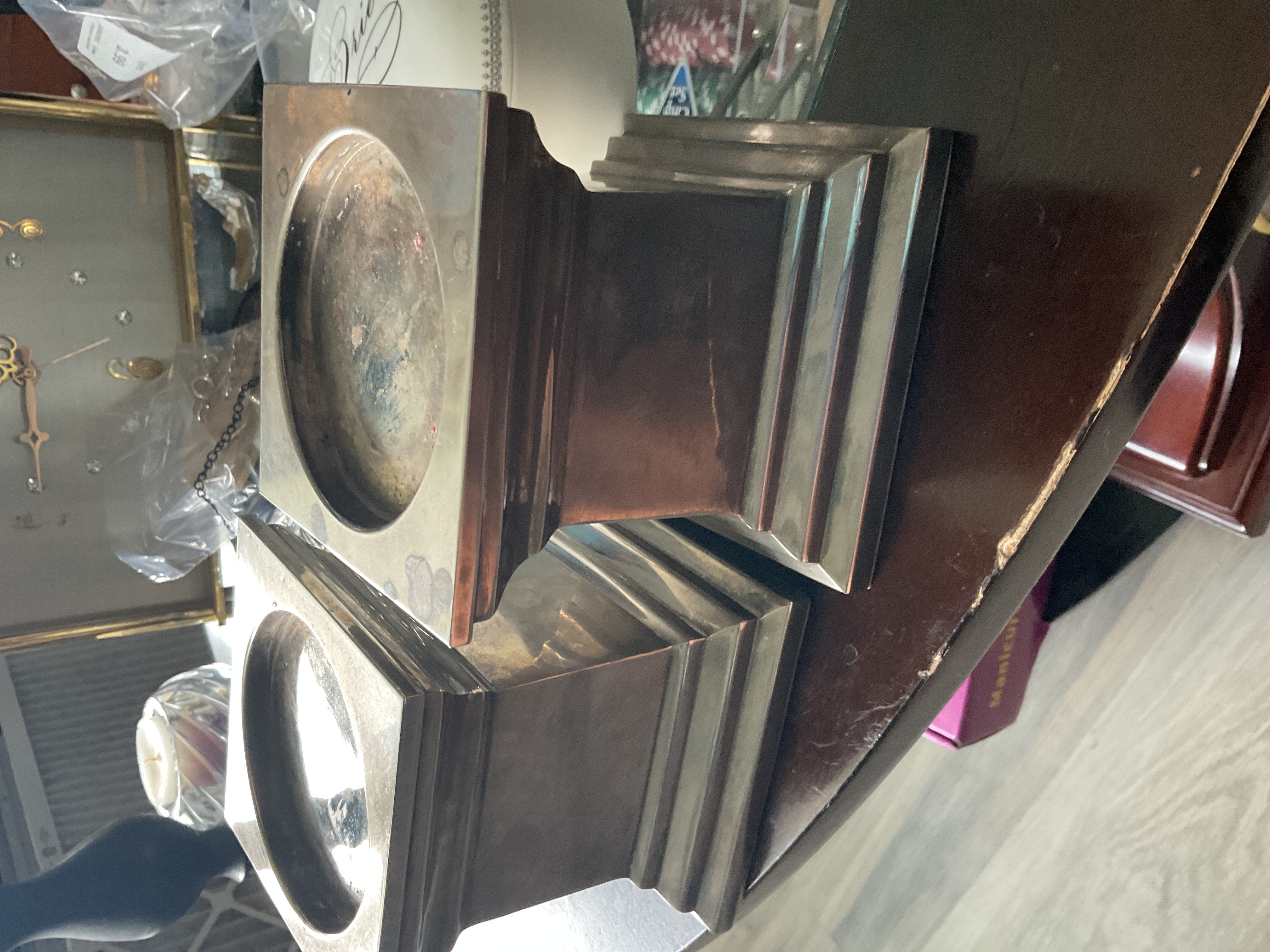 Neoclassical Silver Plate Pedestal Display Stands (Pair)