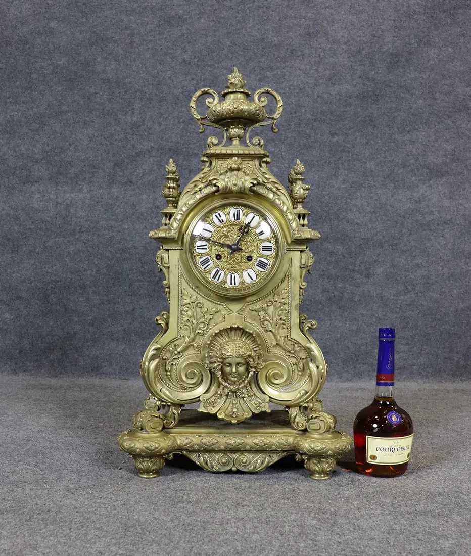 French Rococo Revival Gilt Bronze Mantel Clock by Tiffany & Co. thumbnail 2