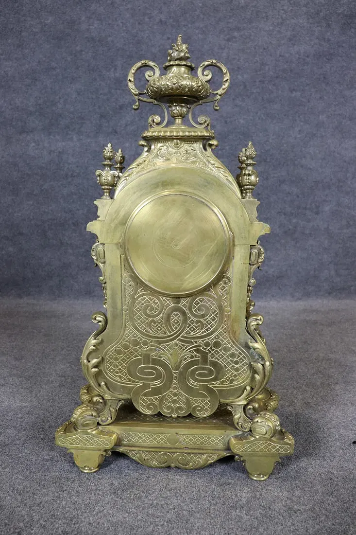 French Rococo Revival Gilt Bronze Mantel Clock by Tiffany & Co. thumbnail 6