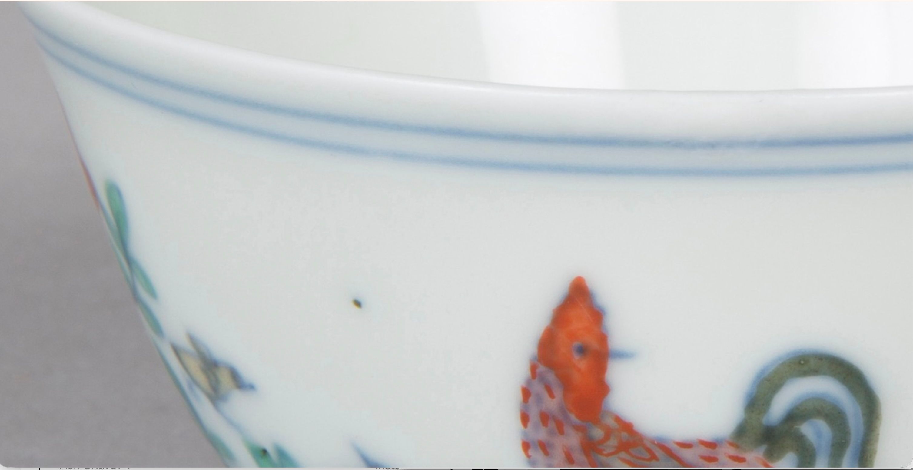 Chinese Doucai 'Chicken' Cup, Bearing Apocryphal Chenghua Mark thumbnail 3