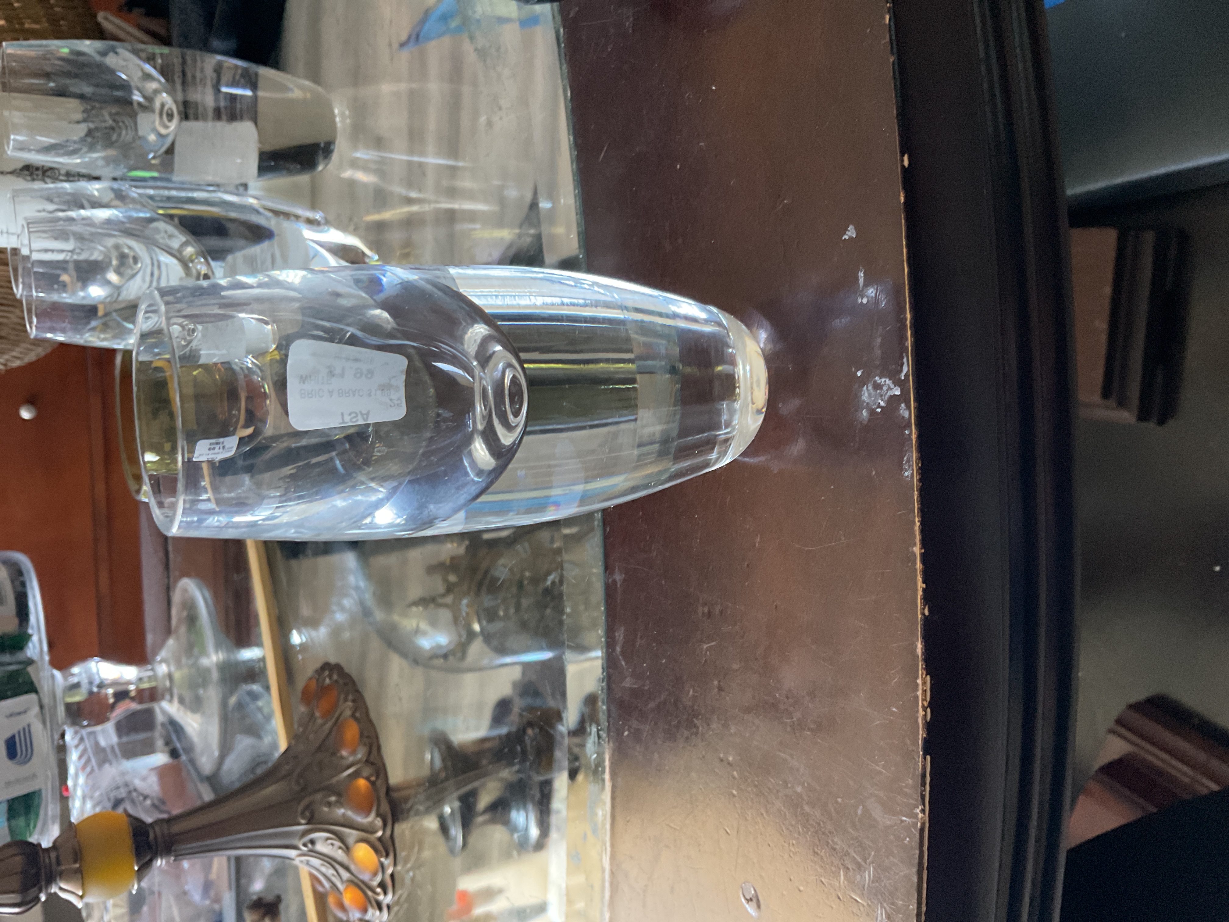 Contemporary Clear Crystal Champagne Flute