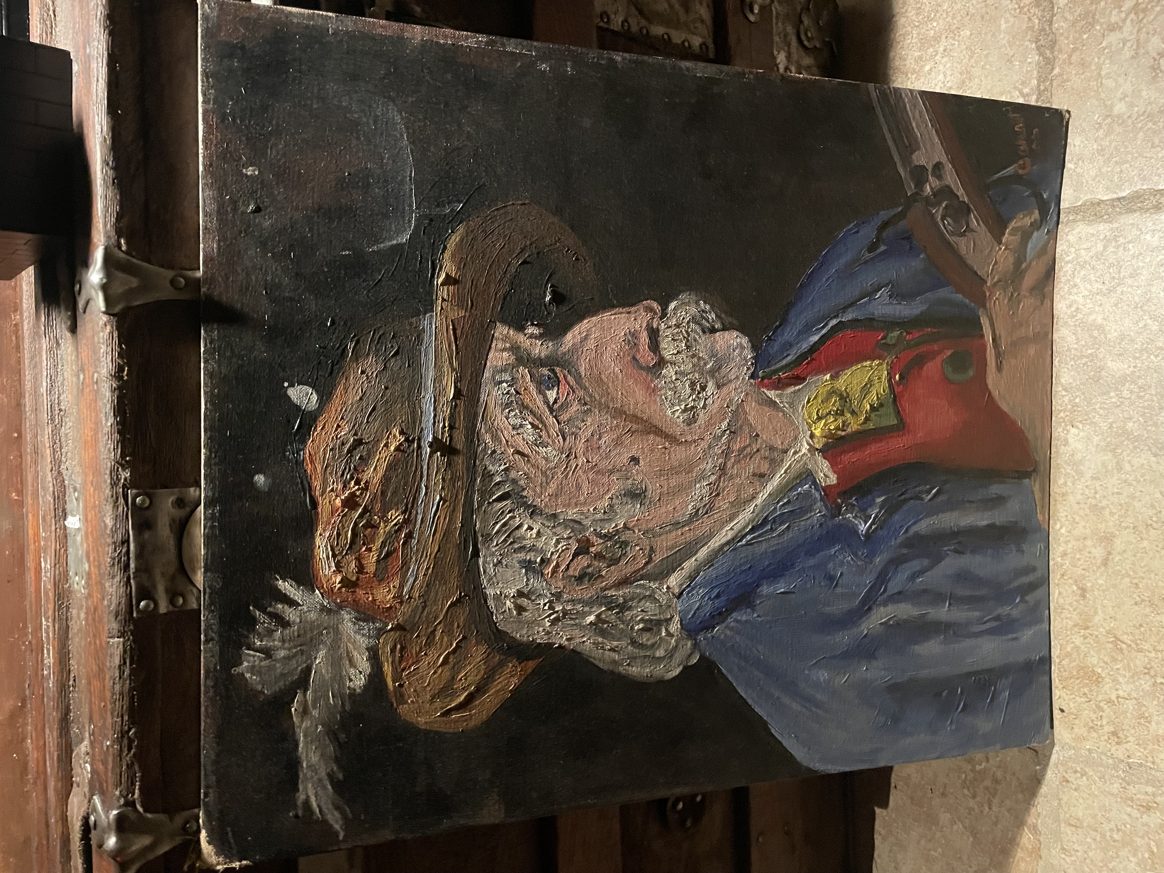 Rustic Figure Portrait Oil Painting