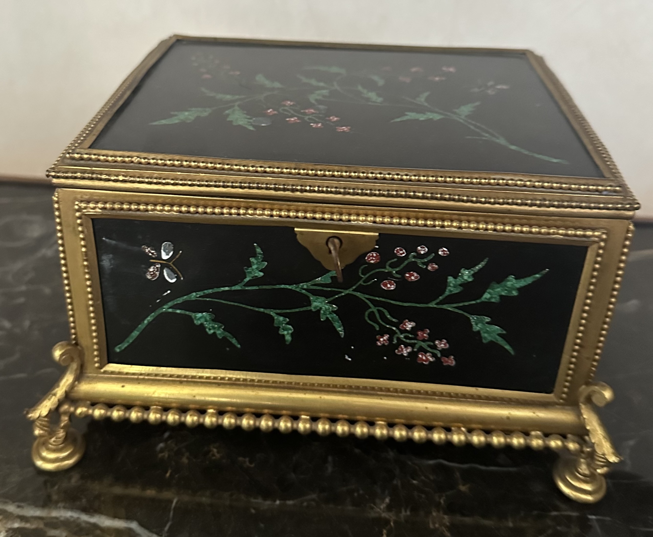 19th Century French Gilt Bronze and Champlevé Enamel Box