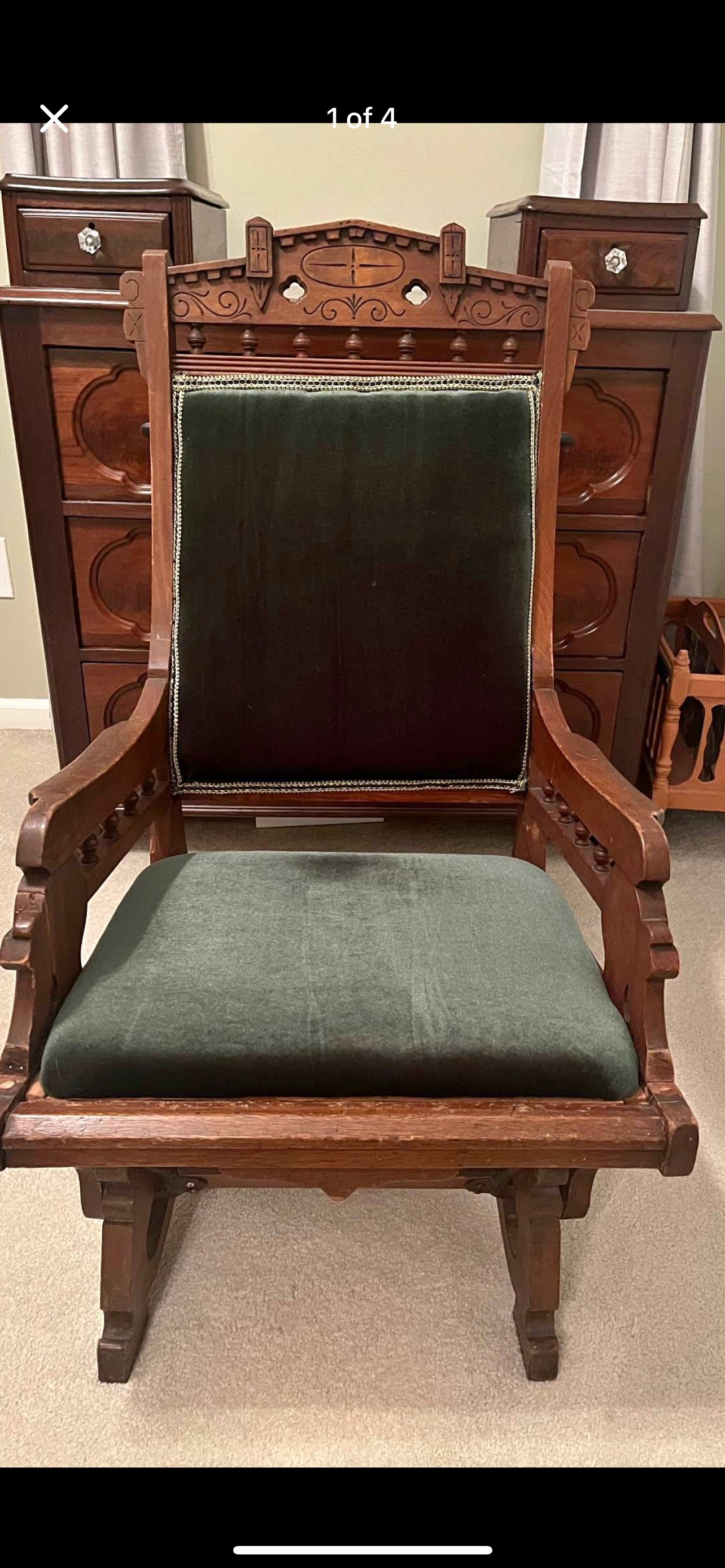 American Eastlake Period Walnut Armchair