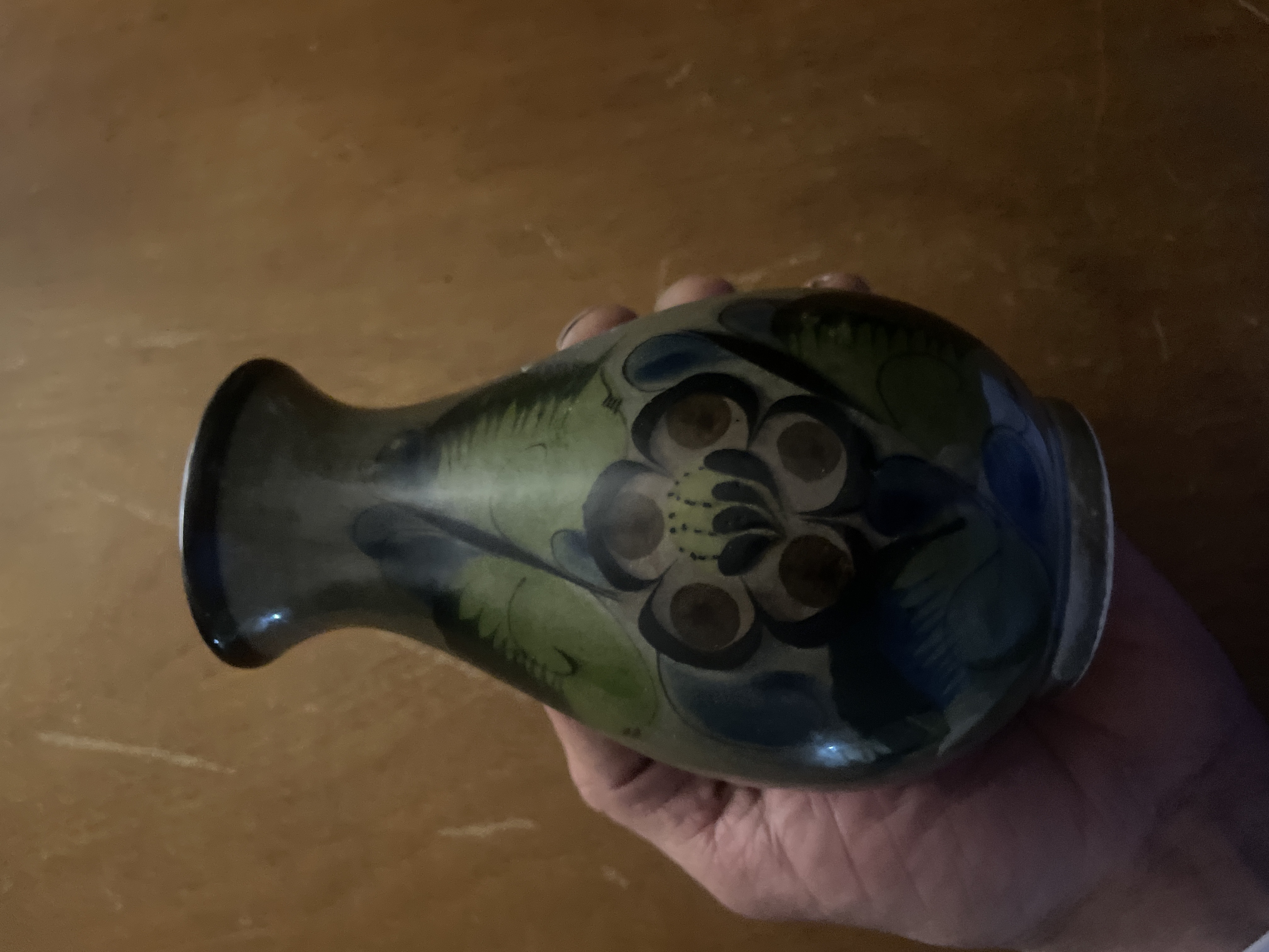 Arts and Crafts Period Hand-Painted Earthenware Vase