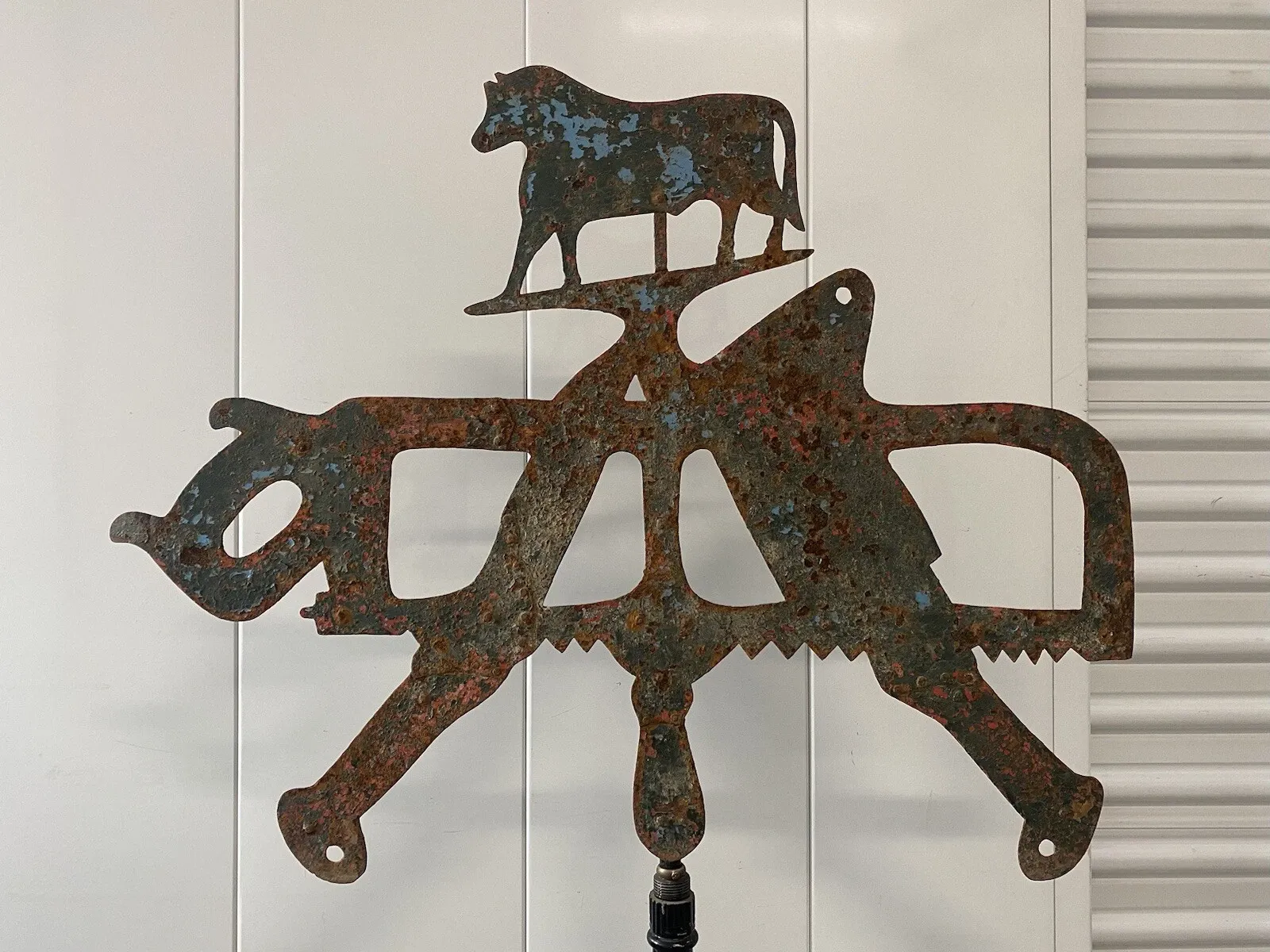 American Folk Art Blacksmith & Butcher Trade Sign with Horse Silhouette