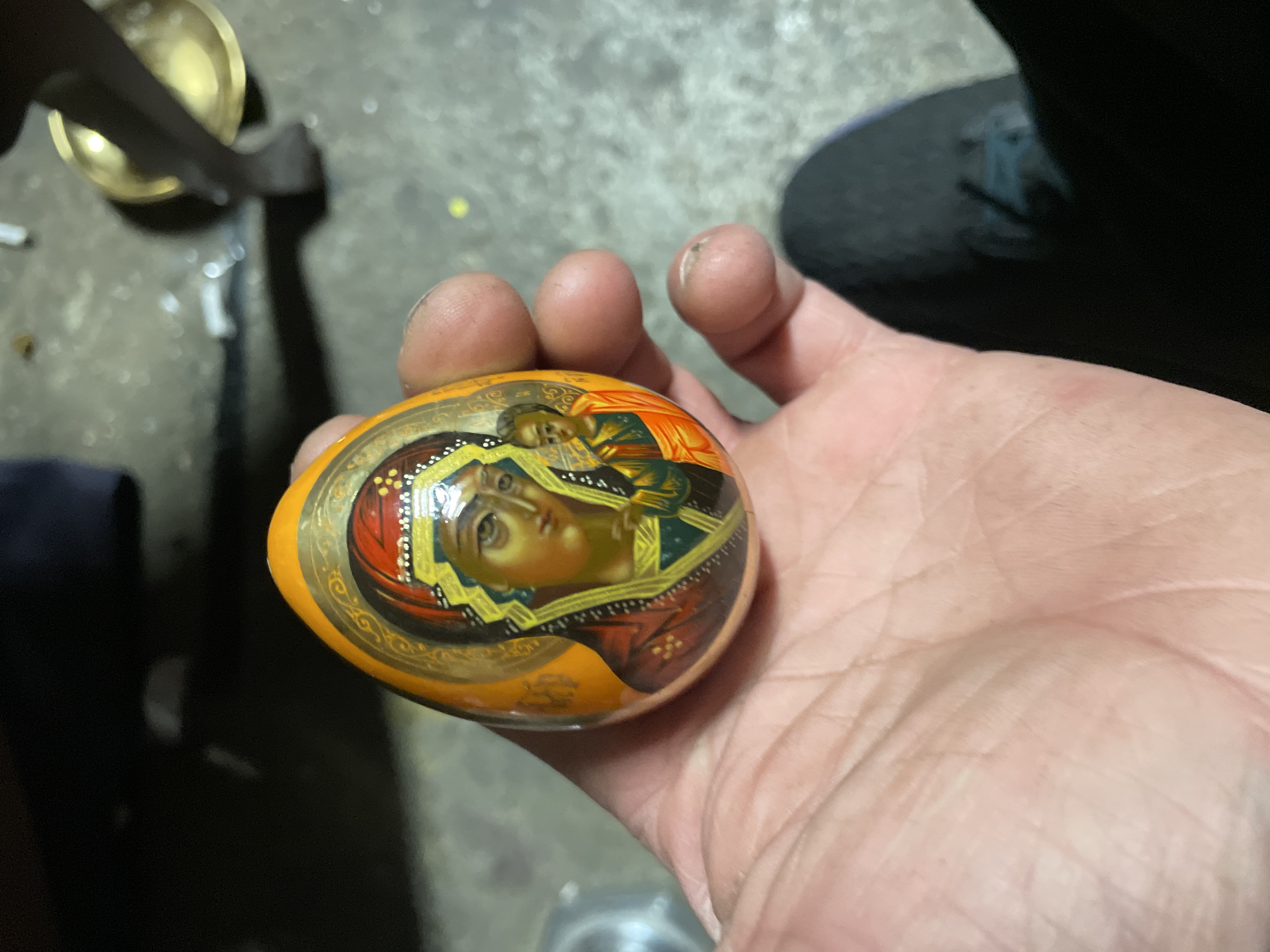 Russian Hand-Painted Icon Egg