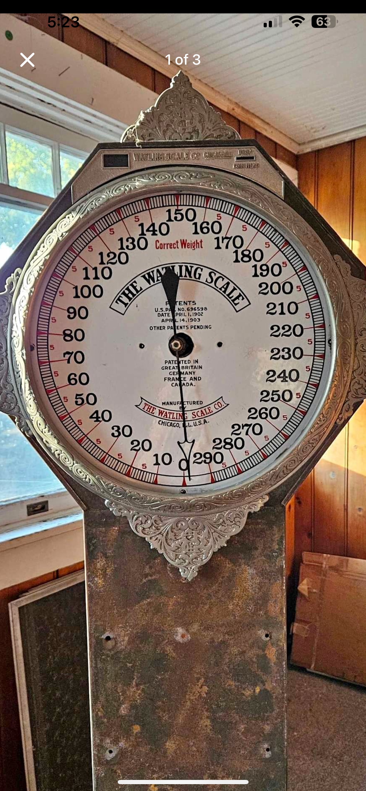Watling Victorian Nickel-Plated Cast Iron Floor Scale