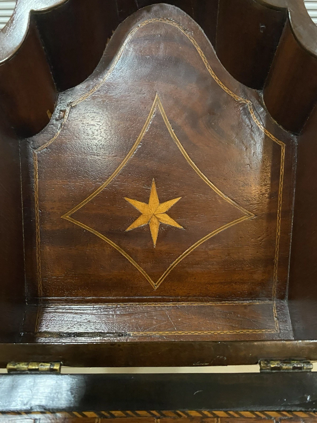 English Georgian Period Mahogany and Satinwood Knife Box