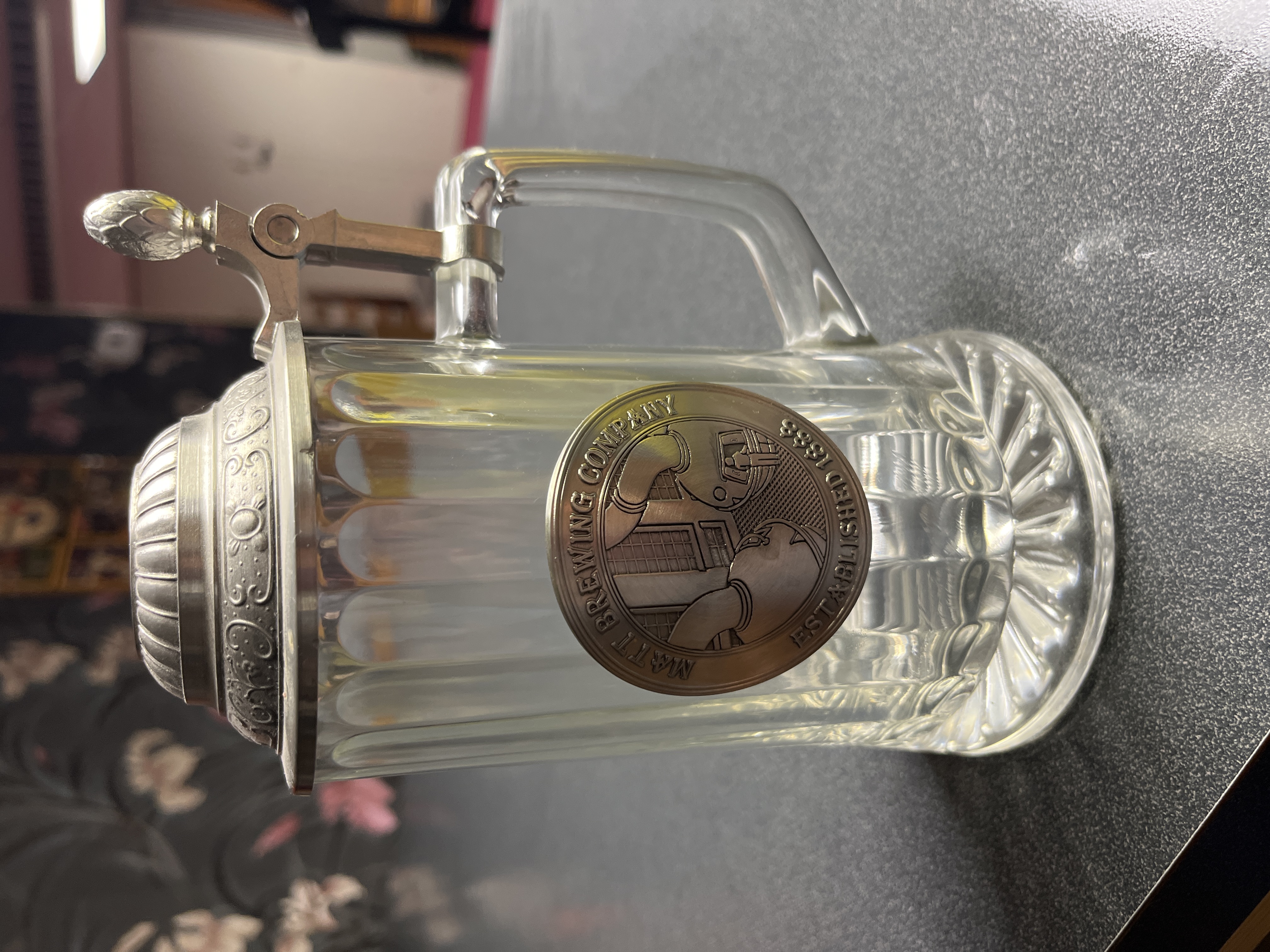 Mettlach Brewing Company Glass Steins Tankard