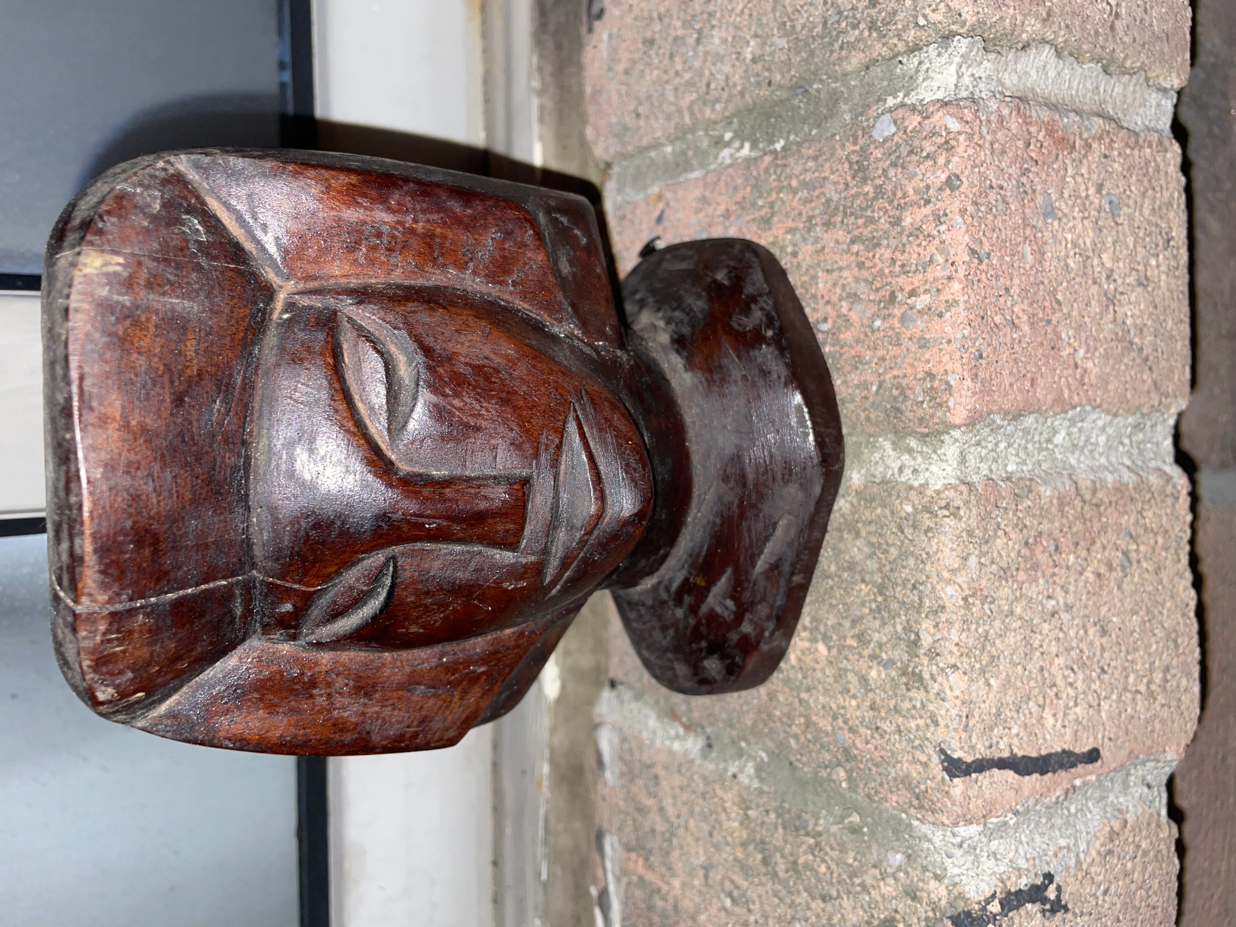 African Wood Carved Bust