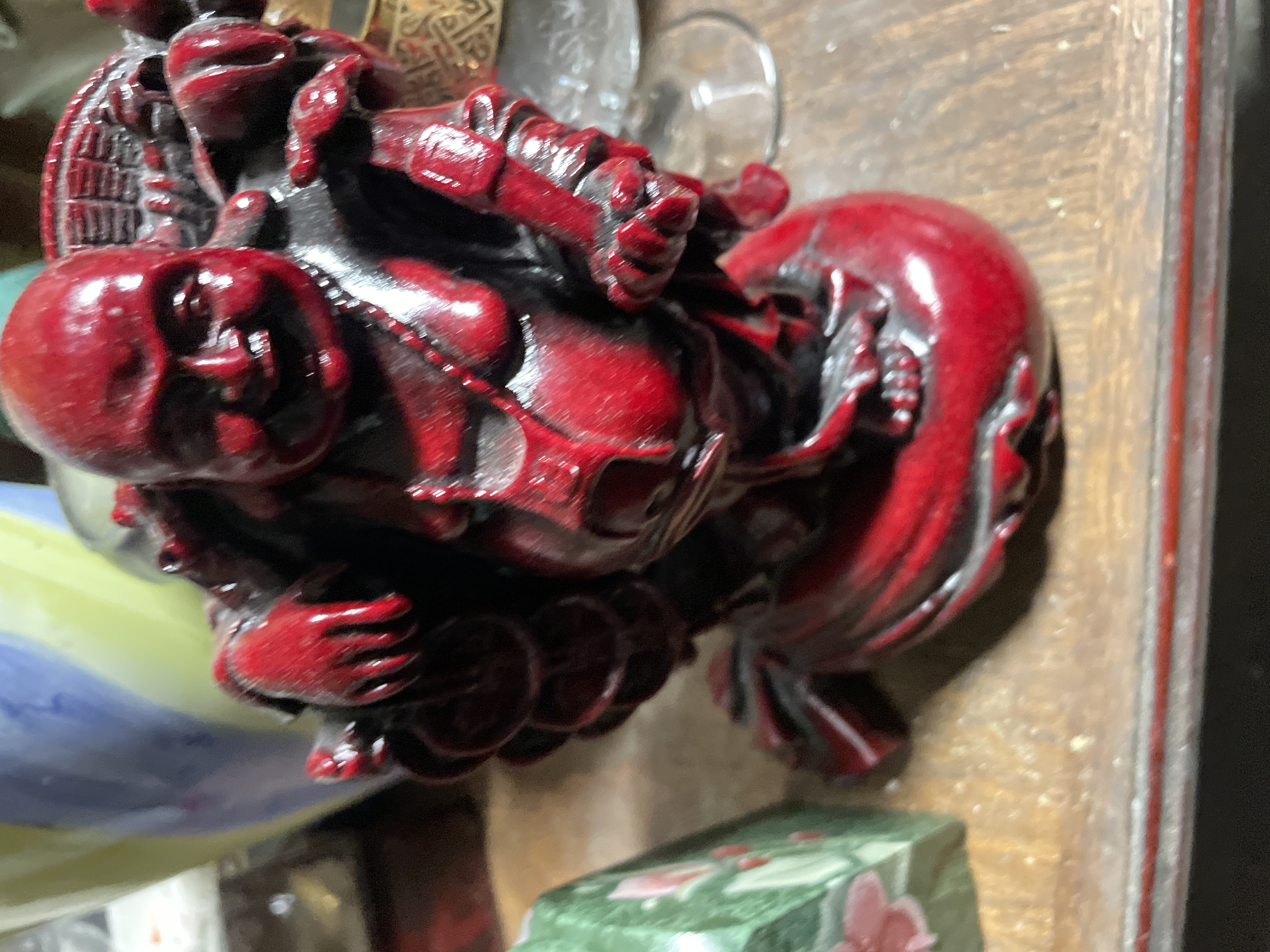 Chinese Hongmu Happy Buddha Figurine