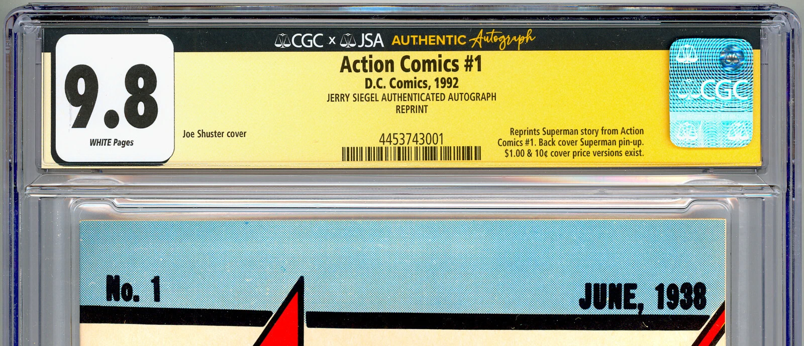 Golden Age DC Comics Action Comics Group Lot (#1 1992 Reprint Signed, and #2-#5 1938 CGC-Graded Comics) thumbnail 12