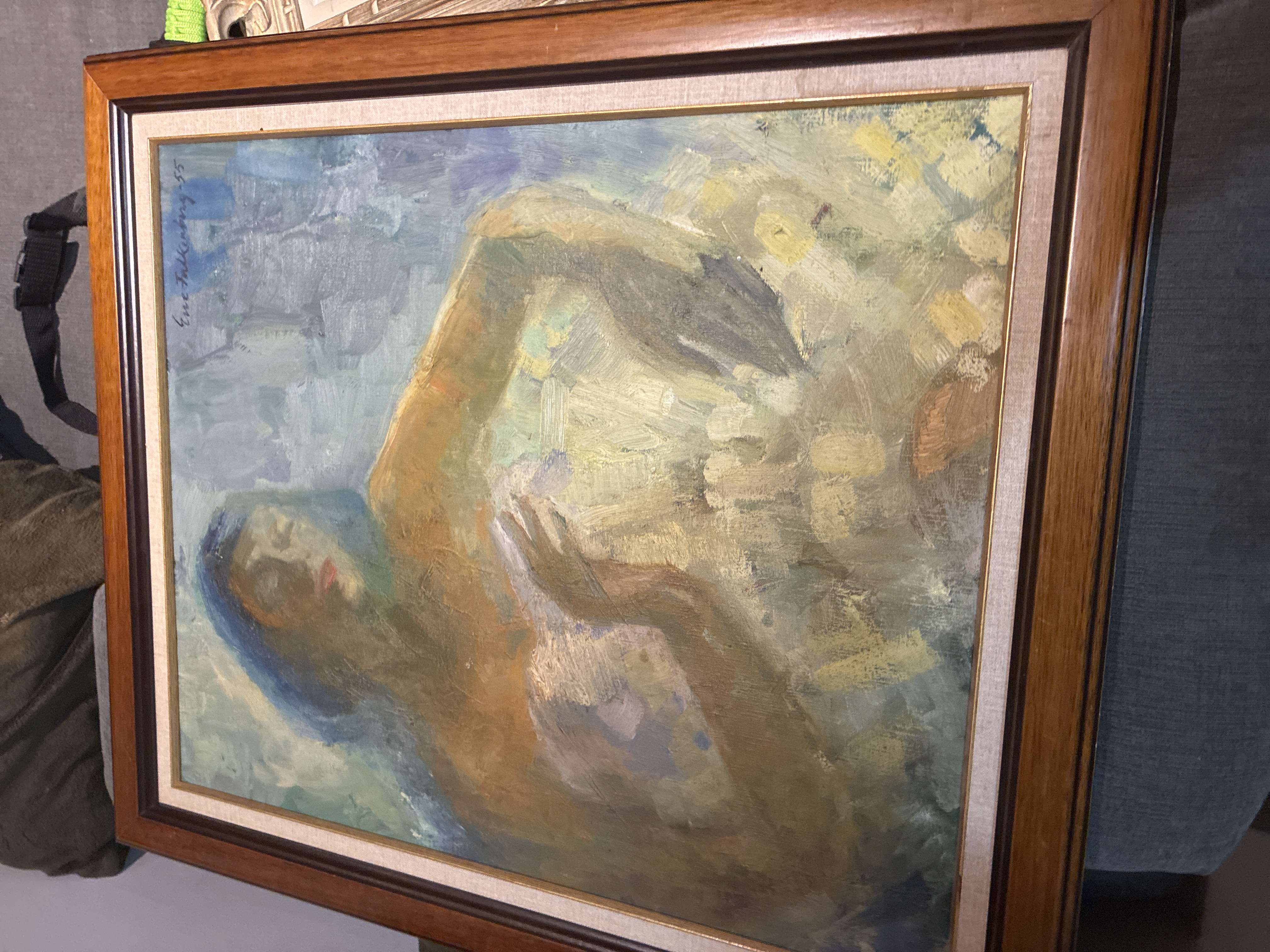 Mid-Century Modern Impressionist Oil Painting by Ewe Falkenberg