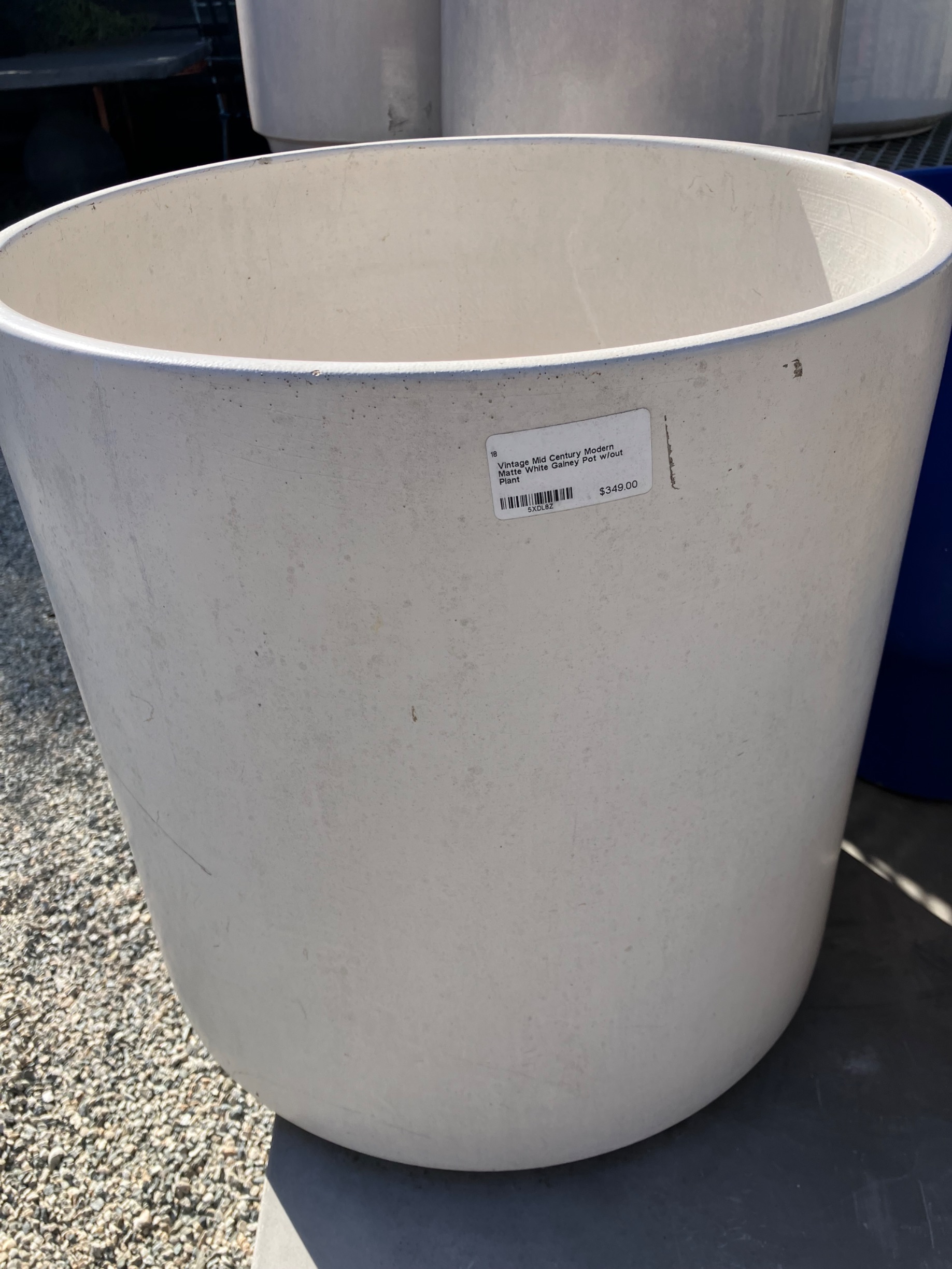 Mid-Century Modern Matte White Planter