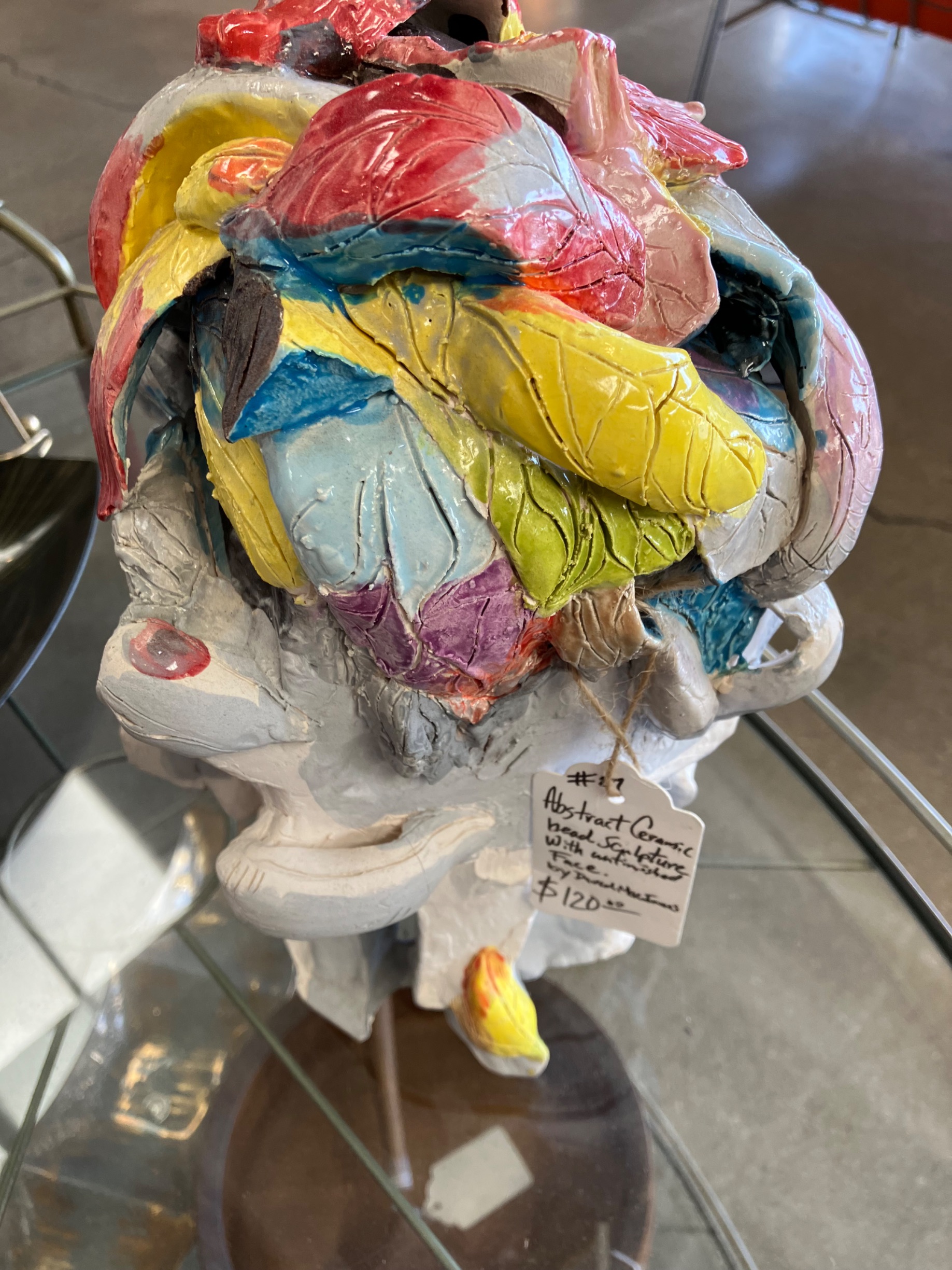 Abstract Ceramic Head Sculpture