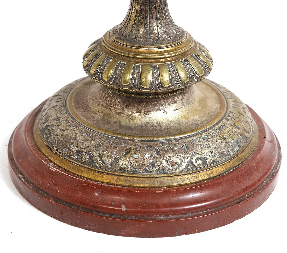 Renaissance Revival Style Mixed Metal and Marble Jardiniere thumbnail 5