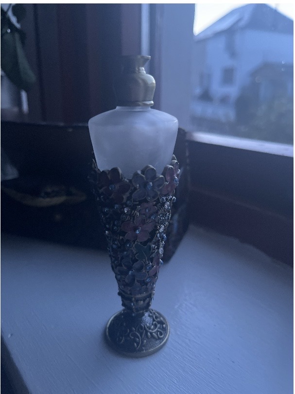 Art Nouveau Style Jeweled Glass Perfume Bottle