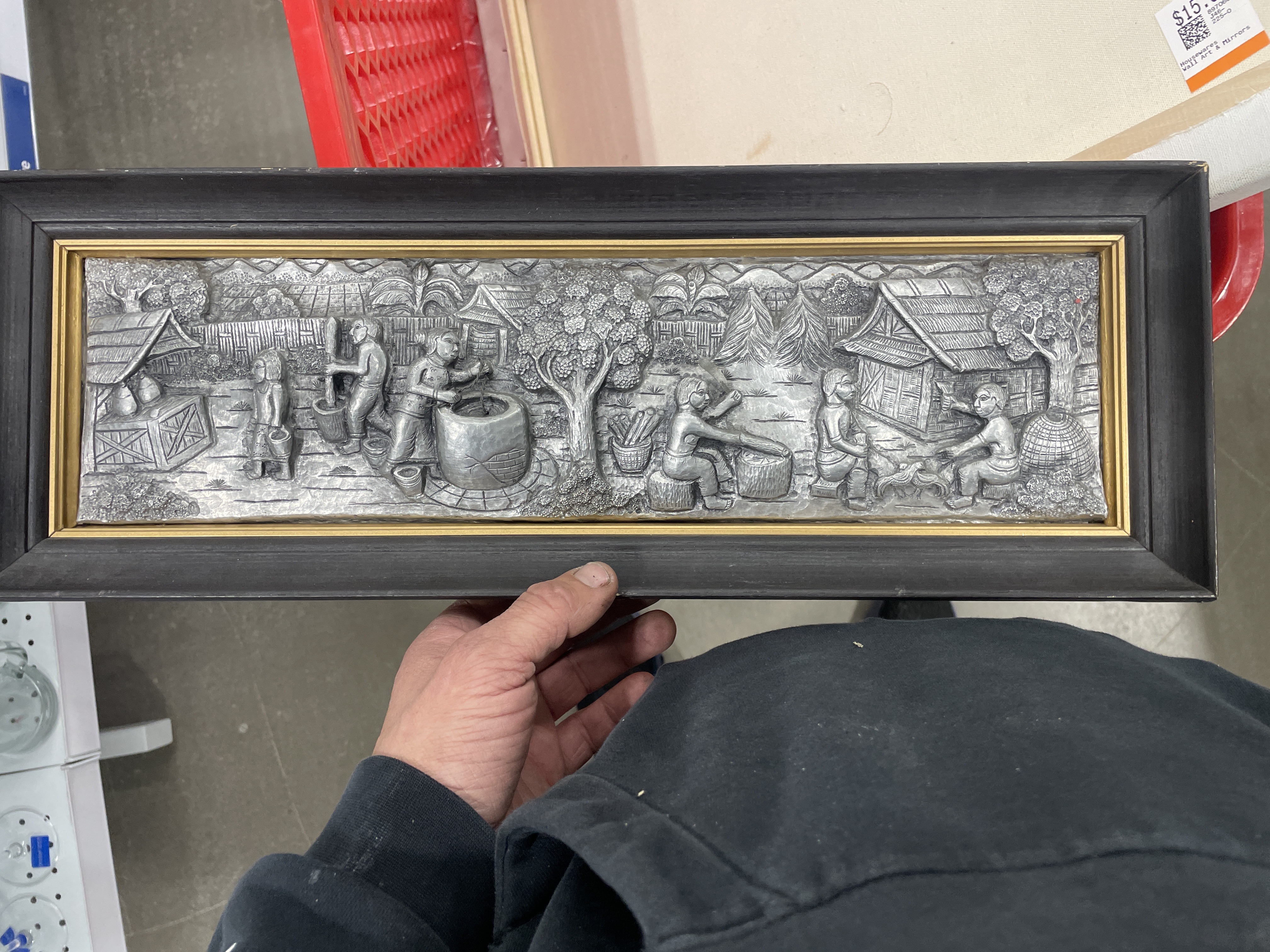 Modern Bas-Relief Framed Panel