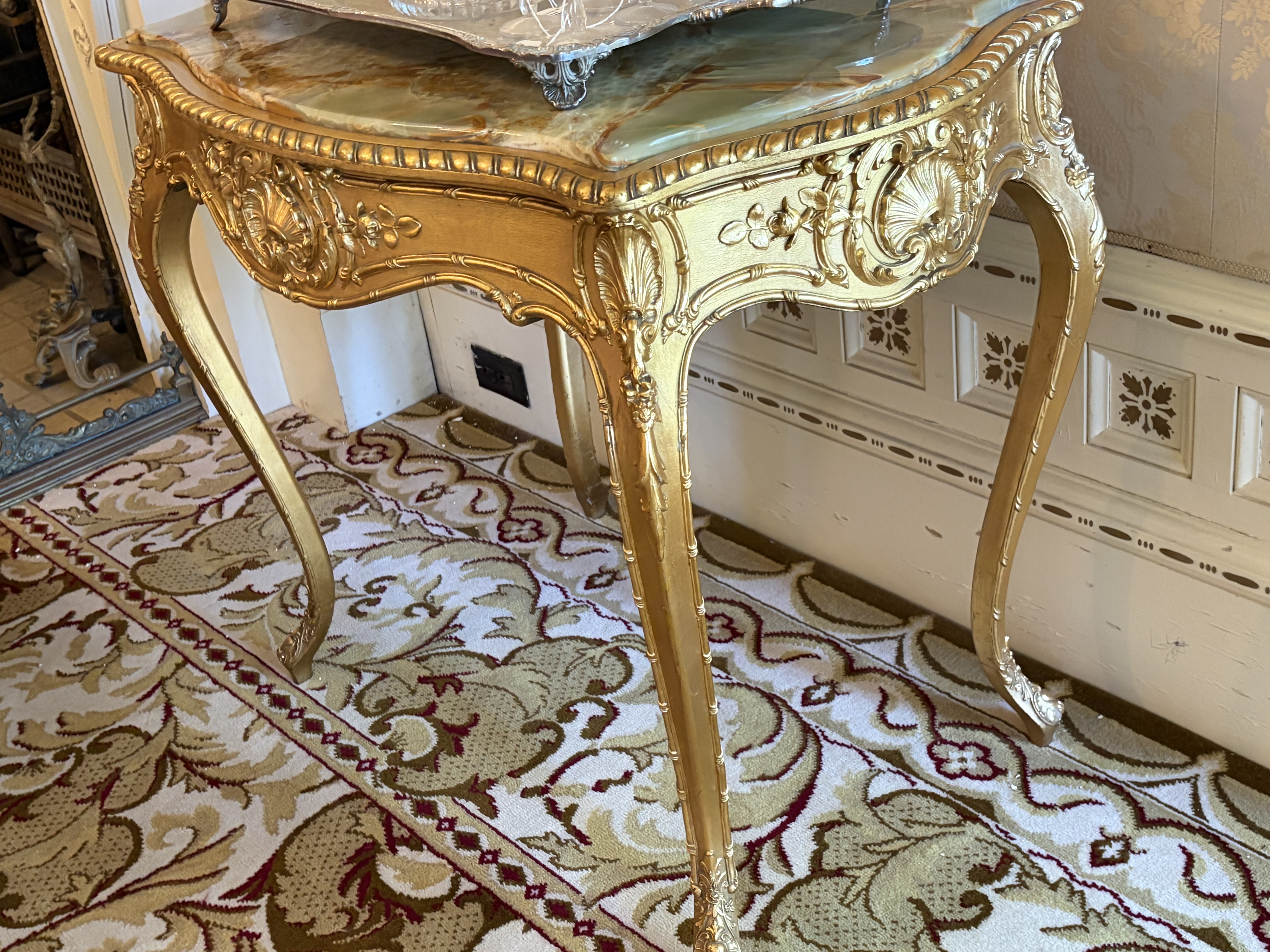 Louis XV Style Giltwood Console Table thumbnail 2