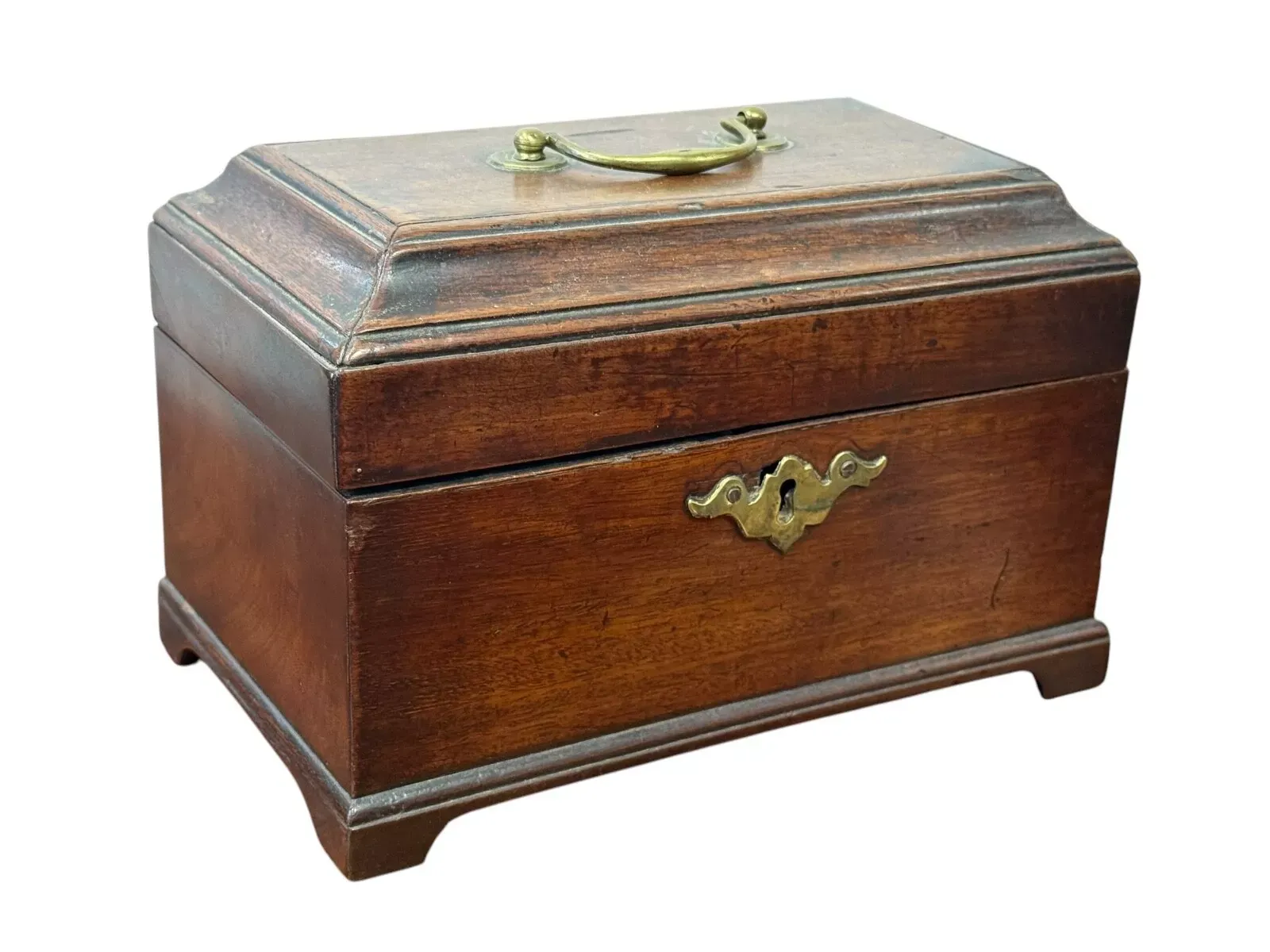 Georgian Mahogany Brass-Mounted Tea Caddy