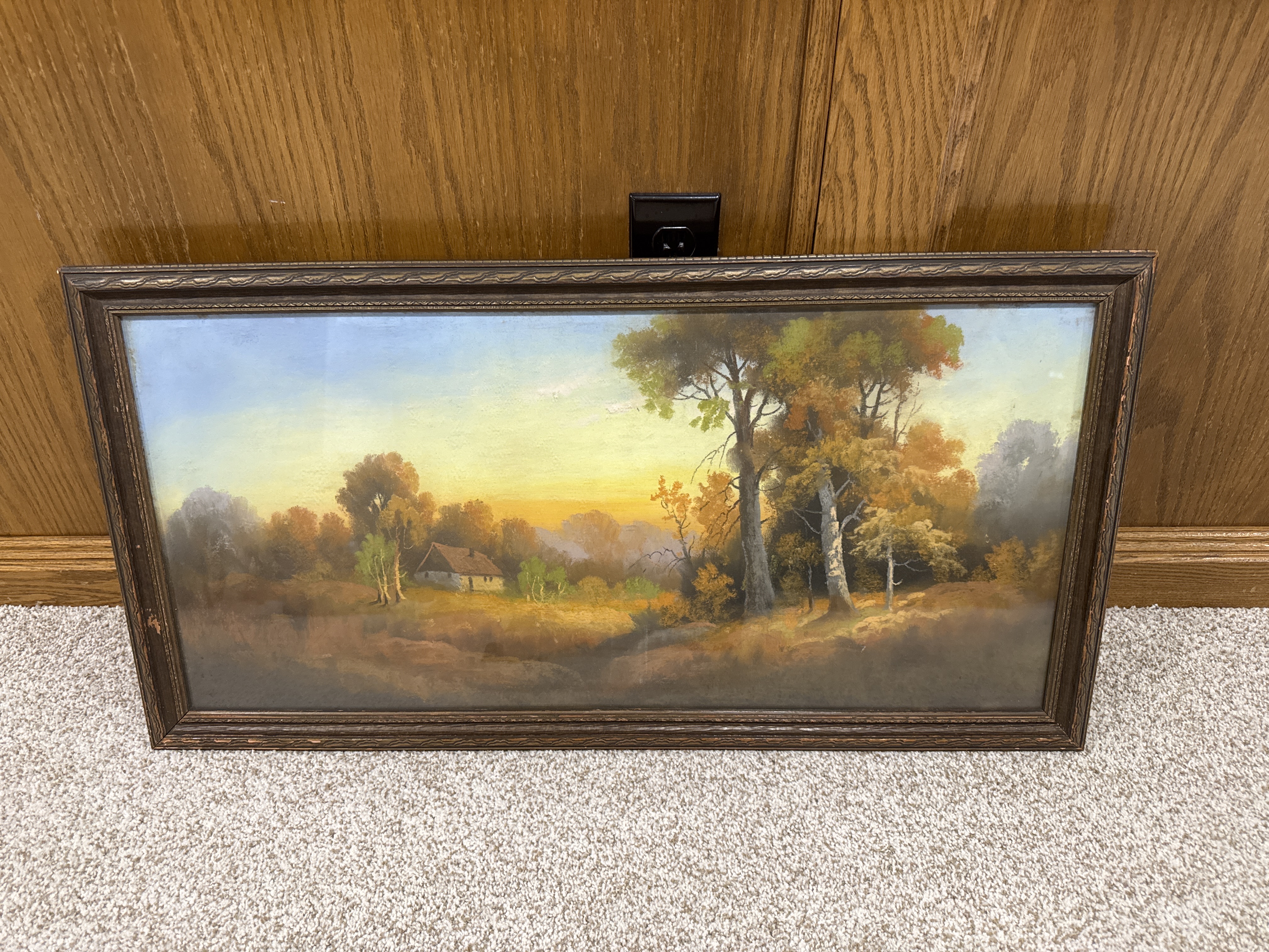 American Barbizon-Revival Autumn Landscape Oil on Canvasboard