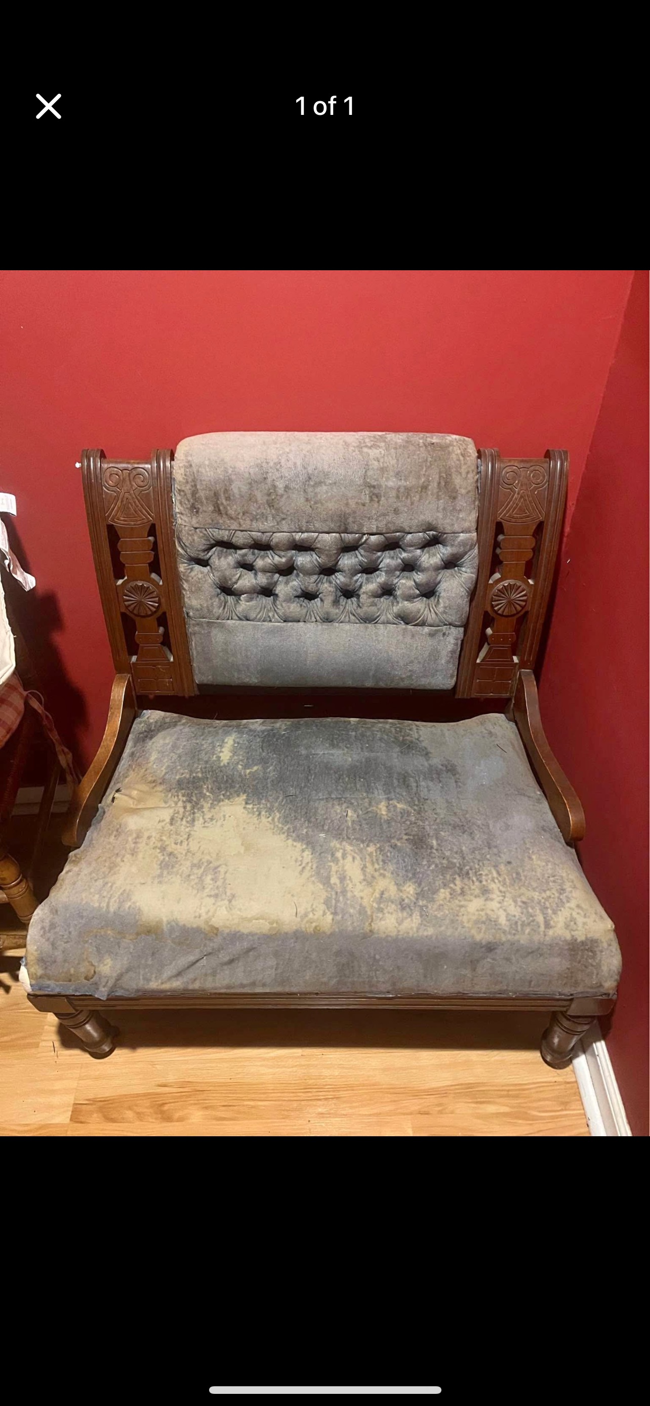 American Eastlake Period Carved Walnut Parlor Chair
