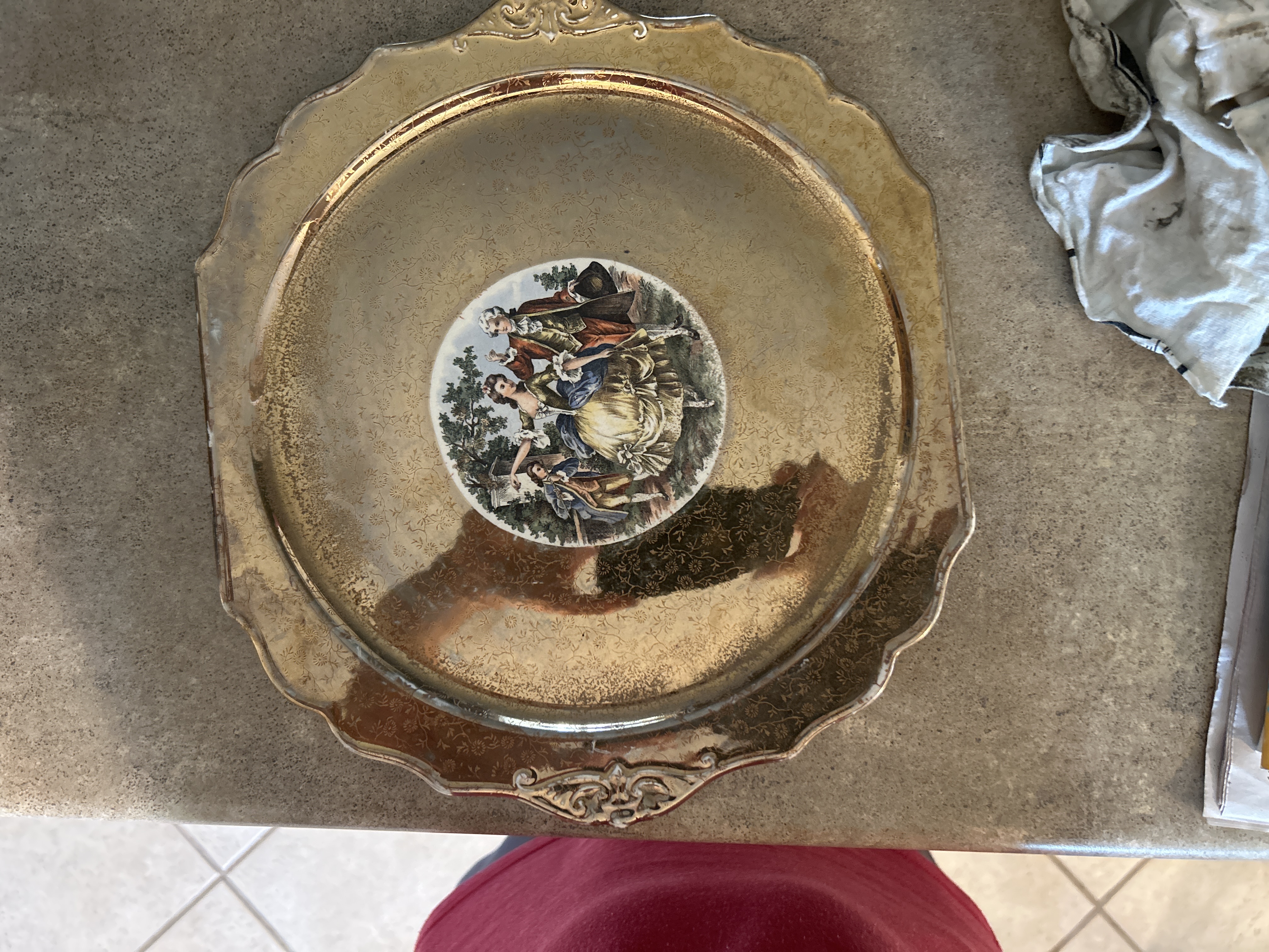 Rococo Revival Gilt Porcelain Decorative Plate