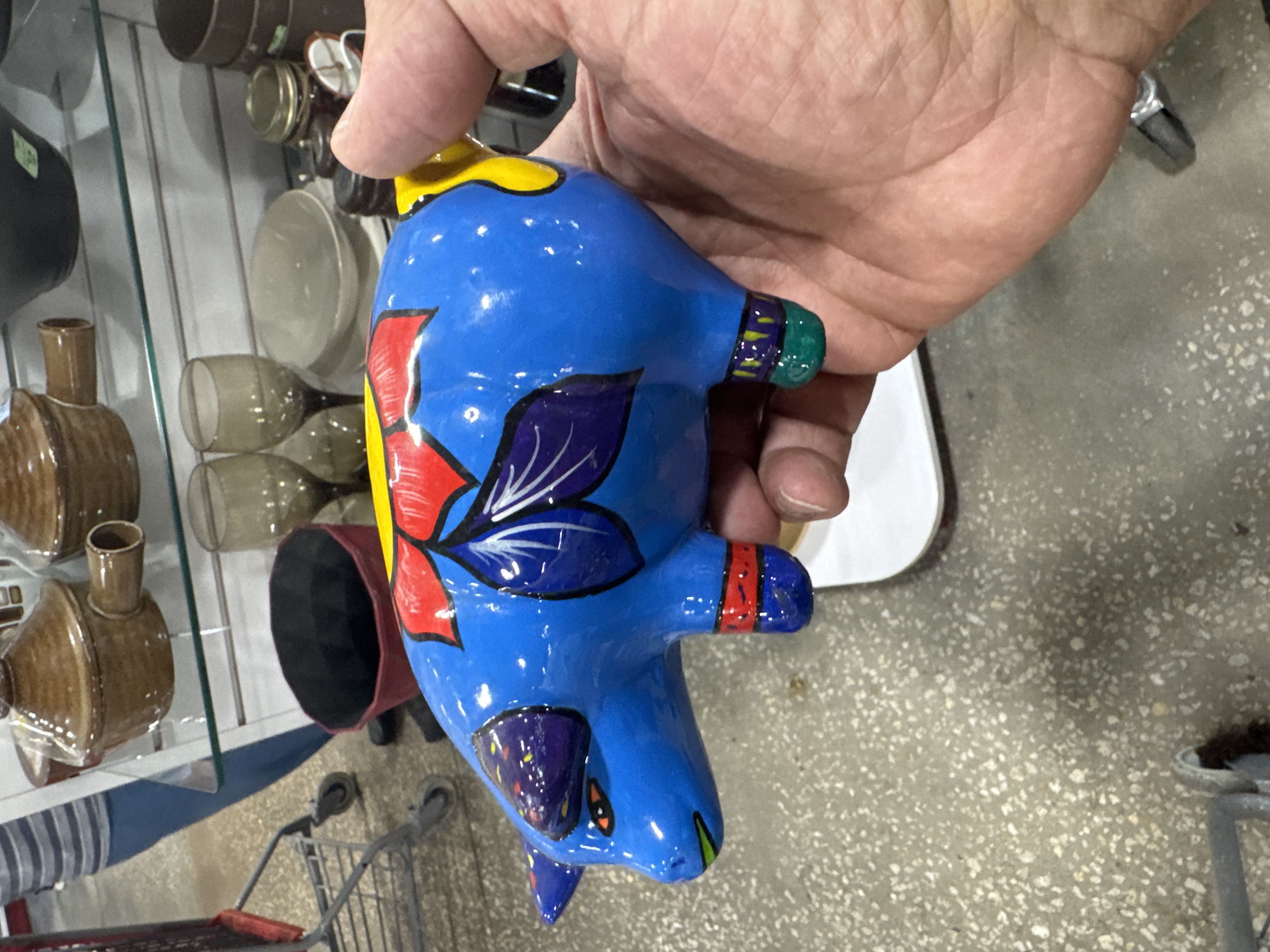 Mexican Folk Art Ceramic Bull