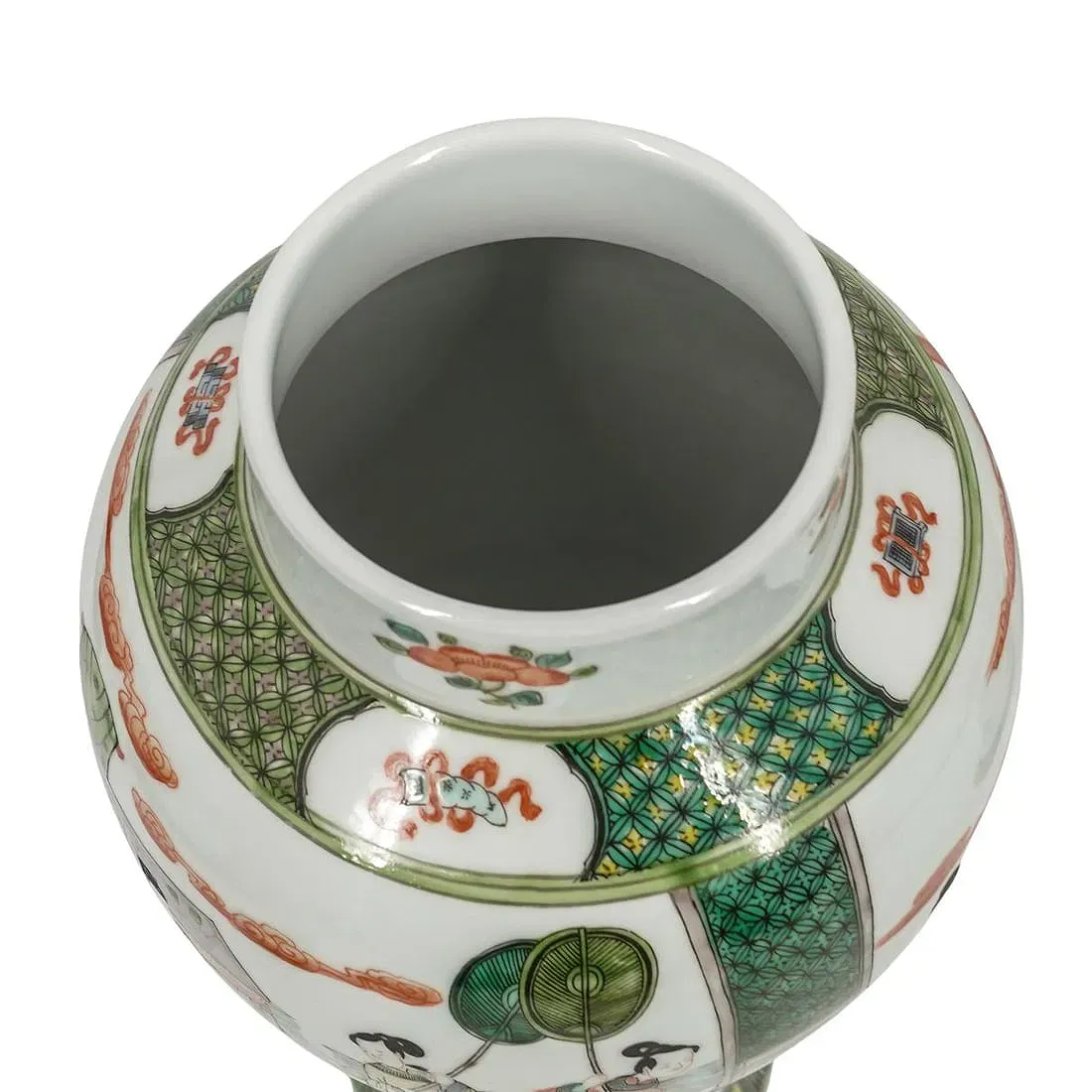 Qing Style Famille Verte Porcelain Covered Jar thumbnail 6