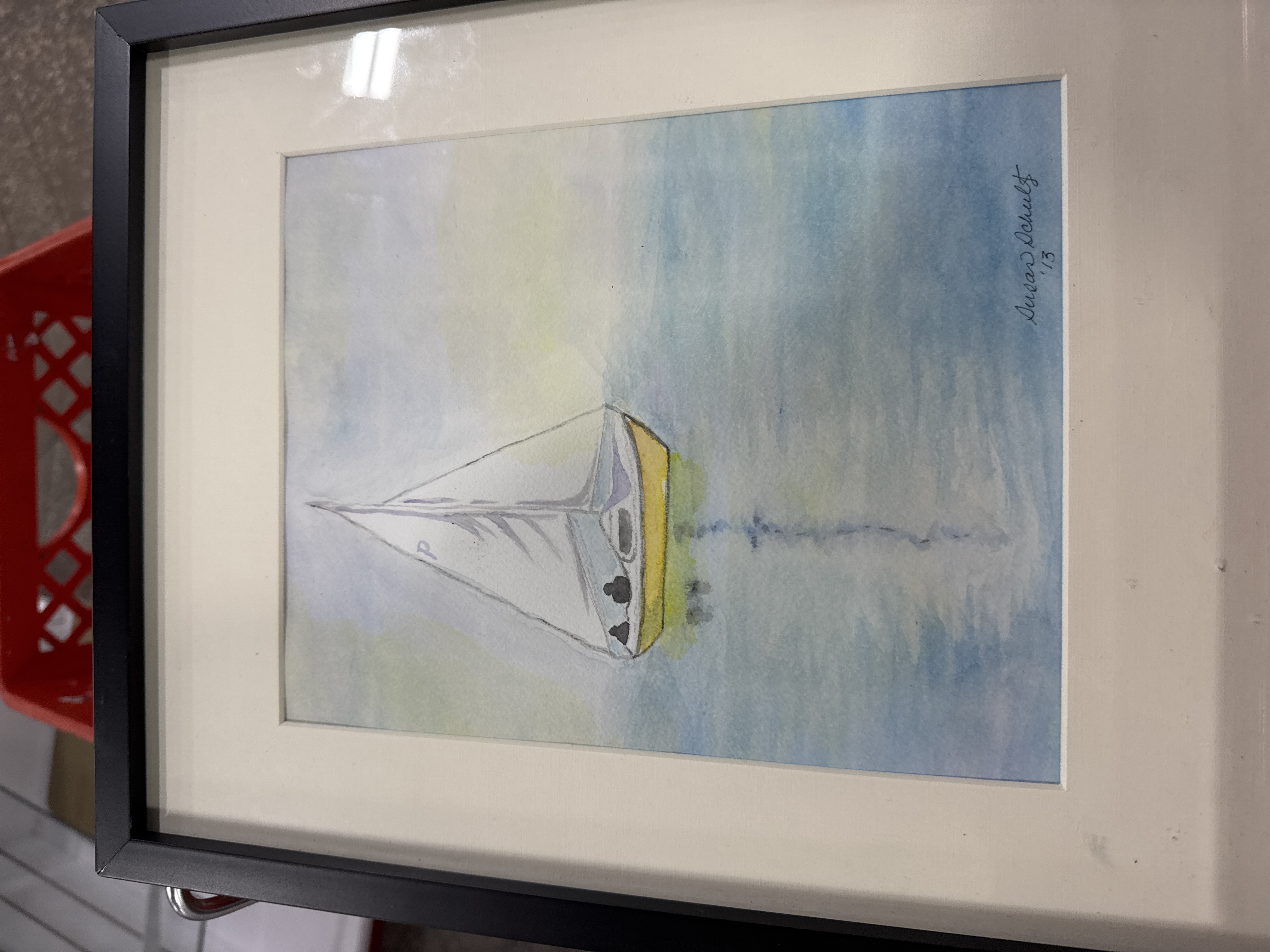 Contemporary Watercolor Sailboat Painting