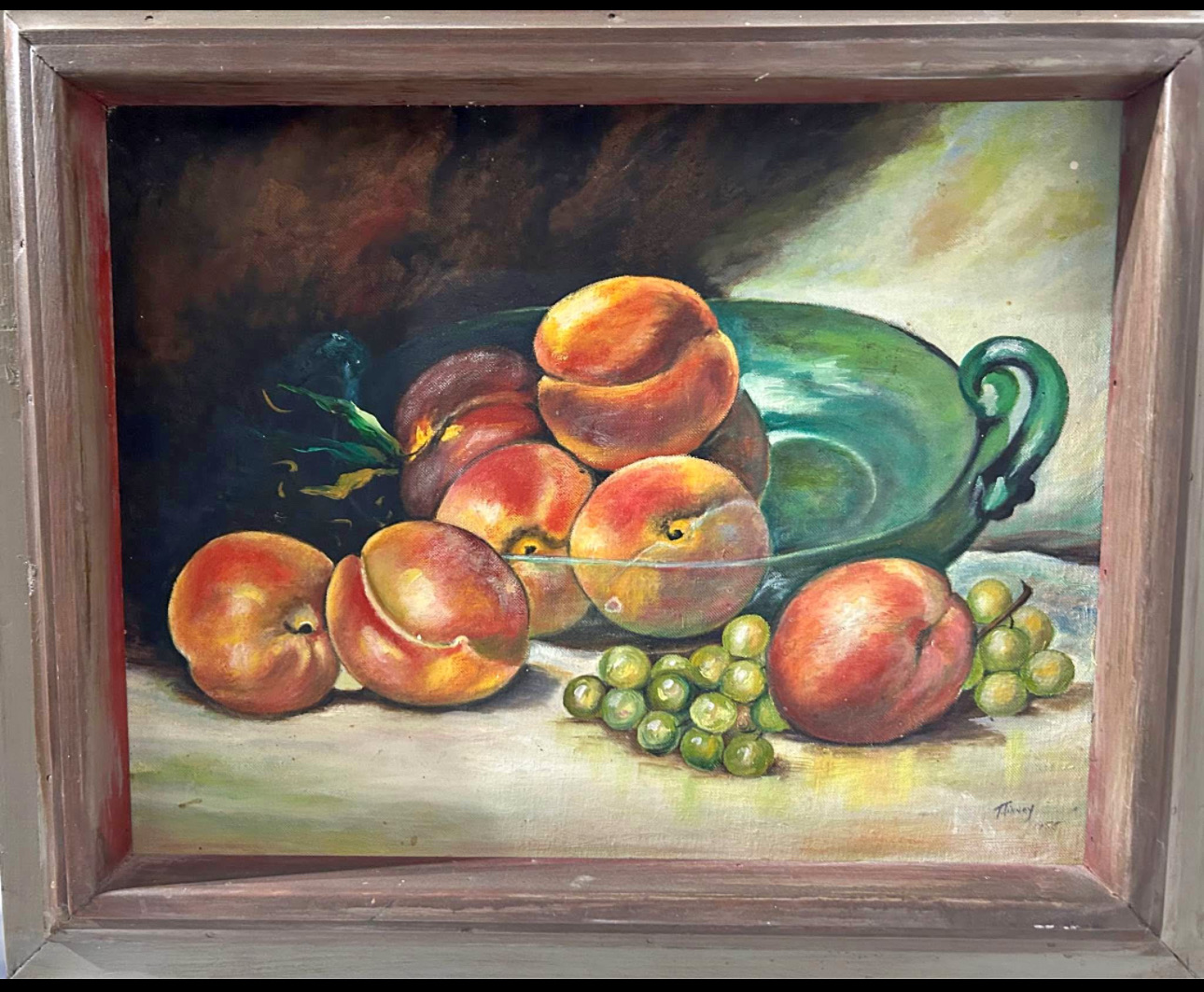 Mid-20th Century American Still Life Oil Painting by T. Tinney thumbnail 2