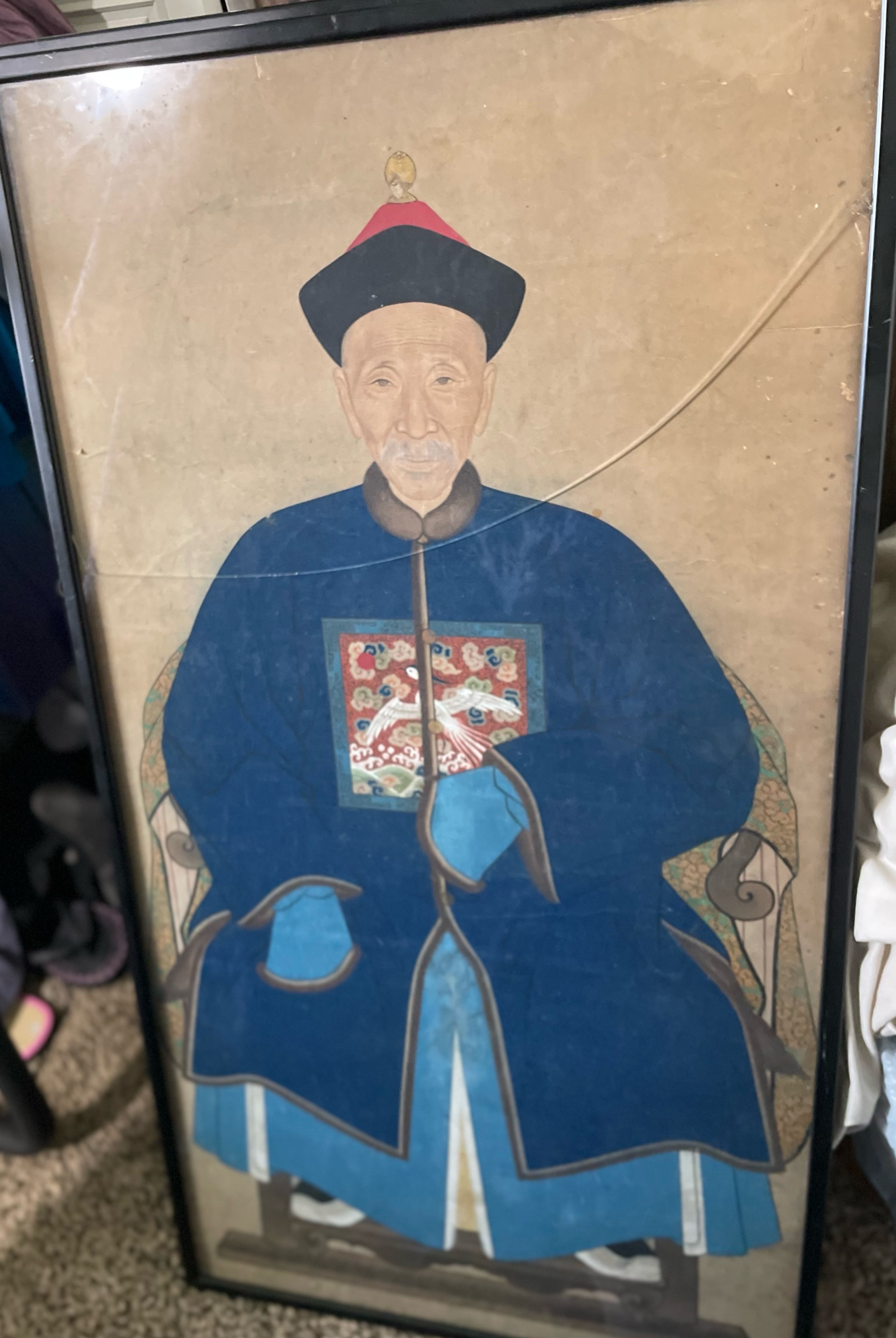 Chinese Qing Dynasty Ancestor Portrait of a Civil Official thumbnail 2